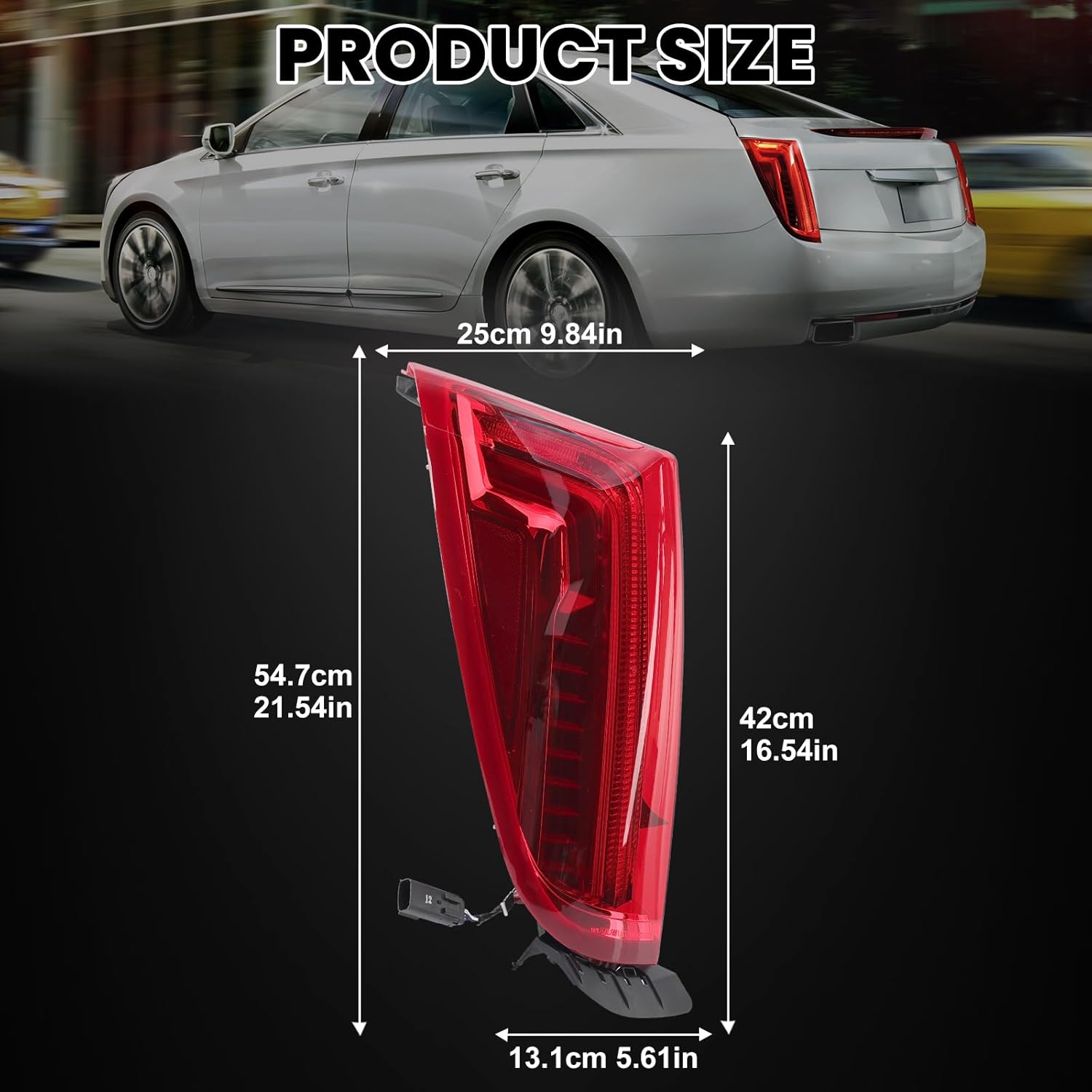 LED Tail Light Assembly for 2013-2017 Cadillac XTS Rear Brake Stop Lamp w/HID Bulb Replace 23238005 Left Driver Side