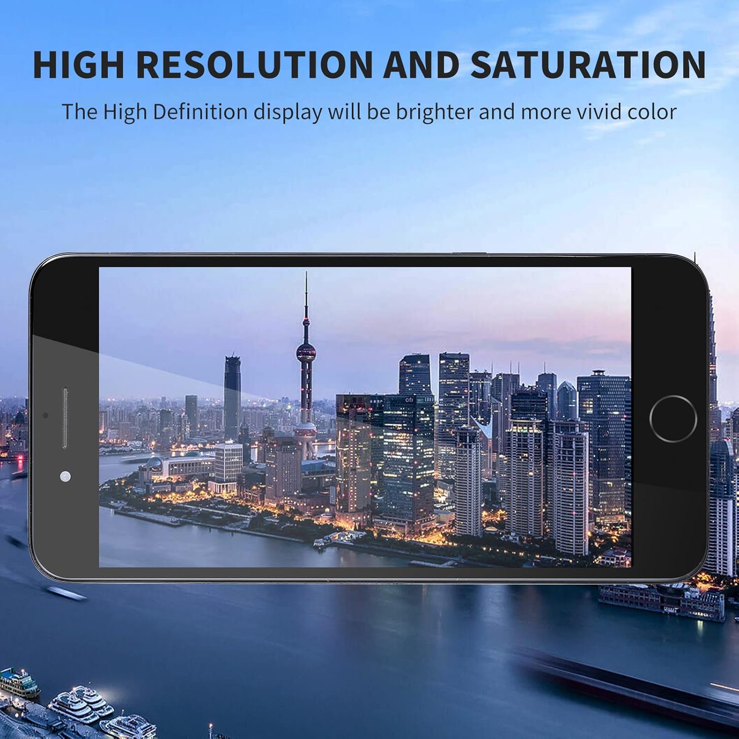 for iPhone 7 Plus Screen Replacement with Home Button 5.5inch Black, 7Plus LCD Display Digitizer Full Assembly Repair Kit with Front Camera Earpiece Speaker Sensor, Fix Tools A1661 A1784 A1785