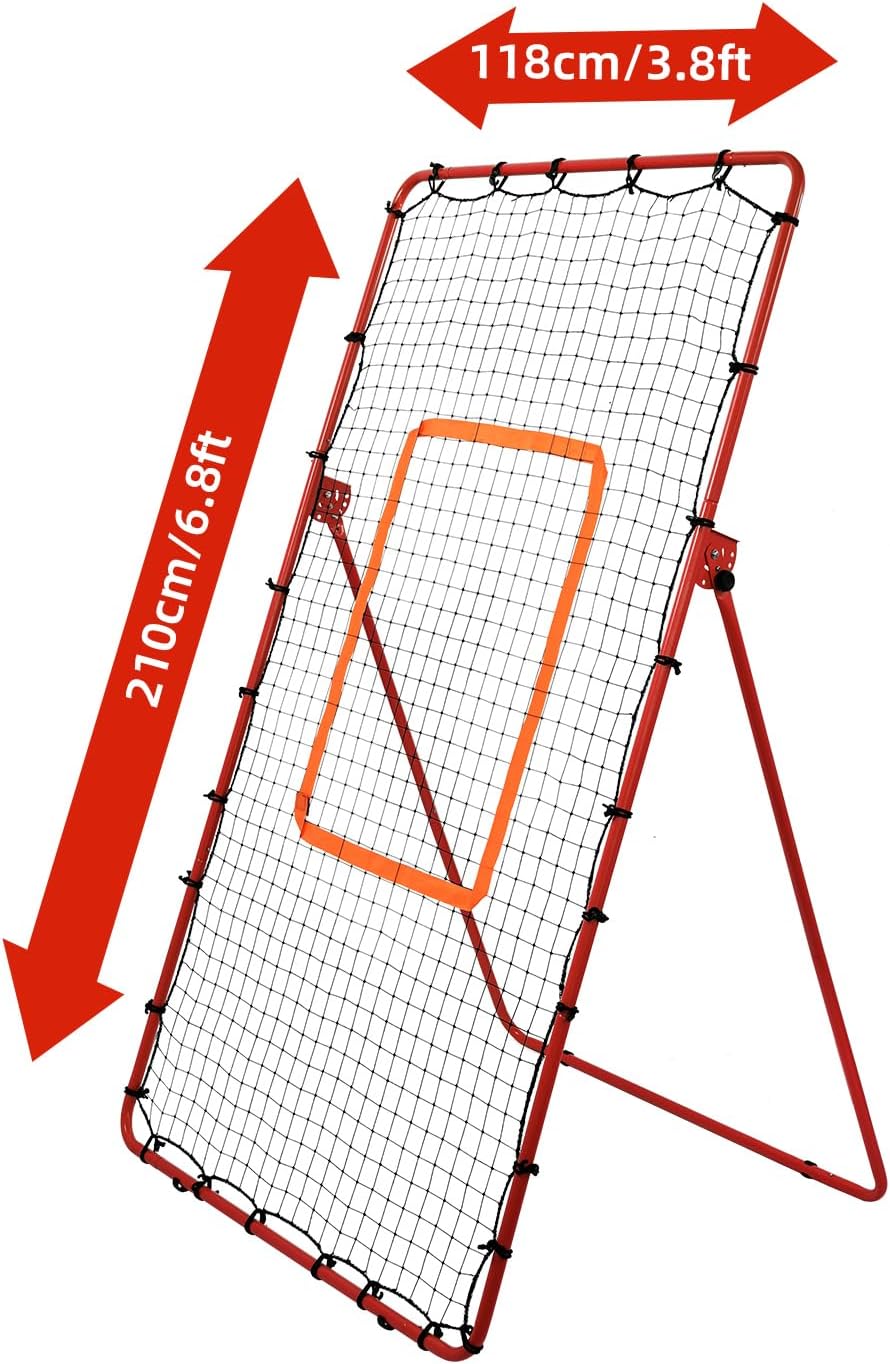 7x4FT Volleyball Rebounder Net | Bounce Back Net 5 Angles Adjustable | Pitch Back Baseball Softball Lacrosses Rebounder | Volleyball Training Equipment, Easy Install, Ideal for Ball Sport Training