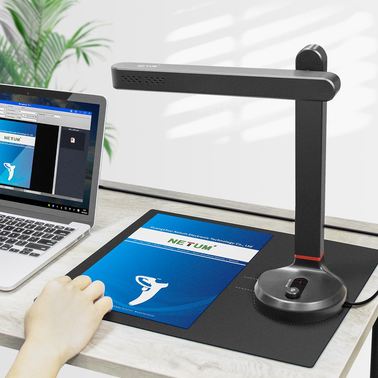 NETUM Dokumentenkamera & Scanner, Buchscanner Capture Größe A4, 8MP USB Dokumentenkamera mit Autofokus, mehrsprachiger OCR, kompatibel mit Windows (SD-2000NC)