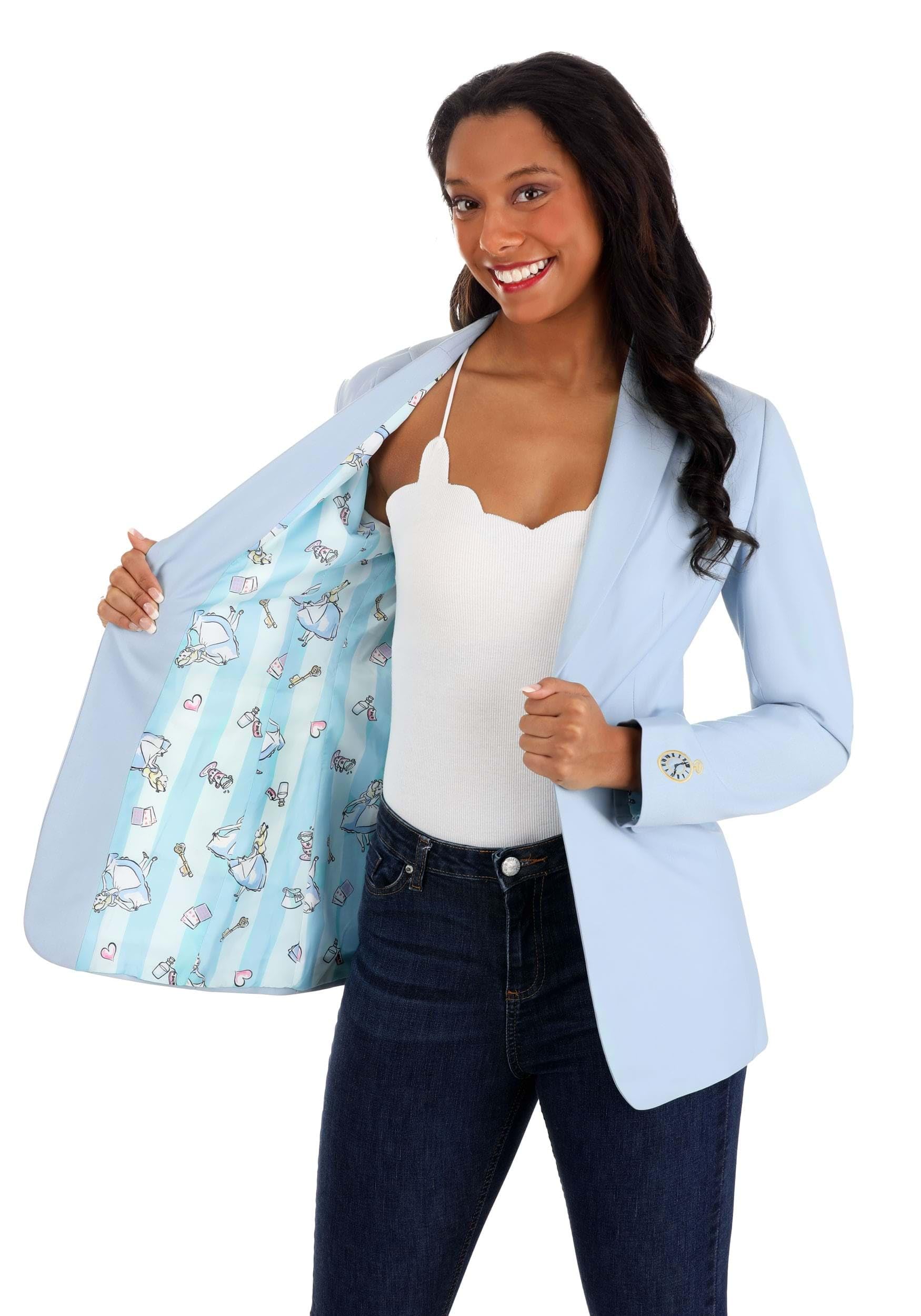 Womens Blue Alice in Wonderland Blazer