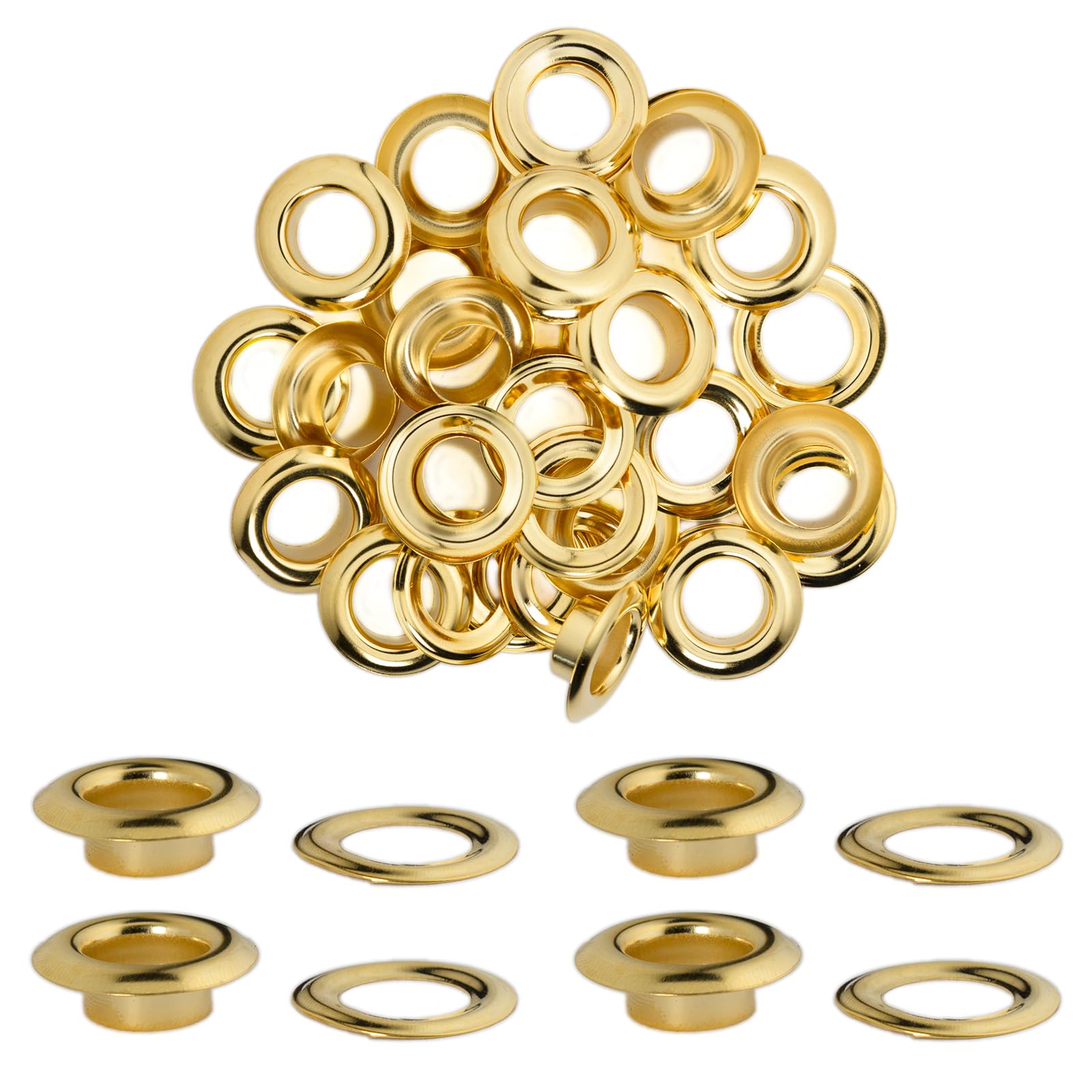 CATTANEO 20 Occhielli a vela LUX in ferro – Finitura galvanica – Per borse, cinture, tende e progetti fai da te – Made in Italy