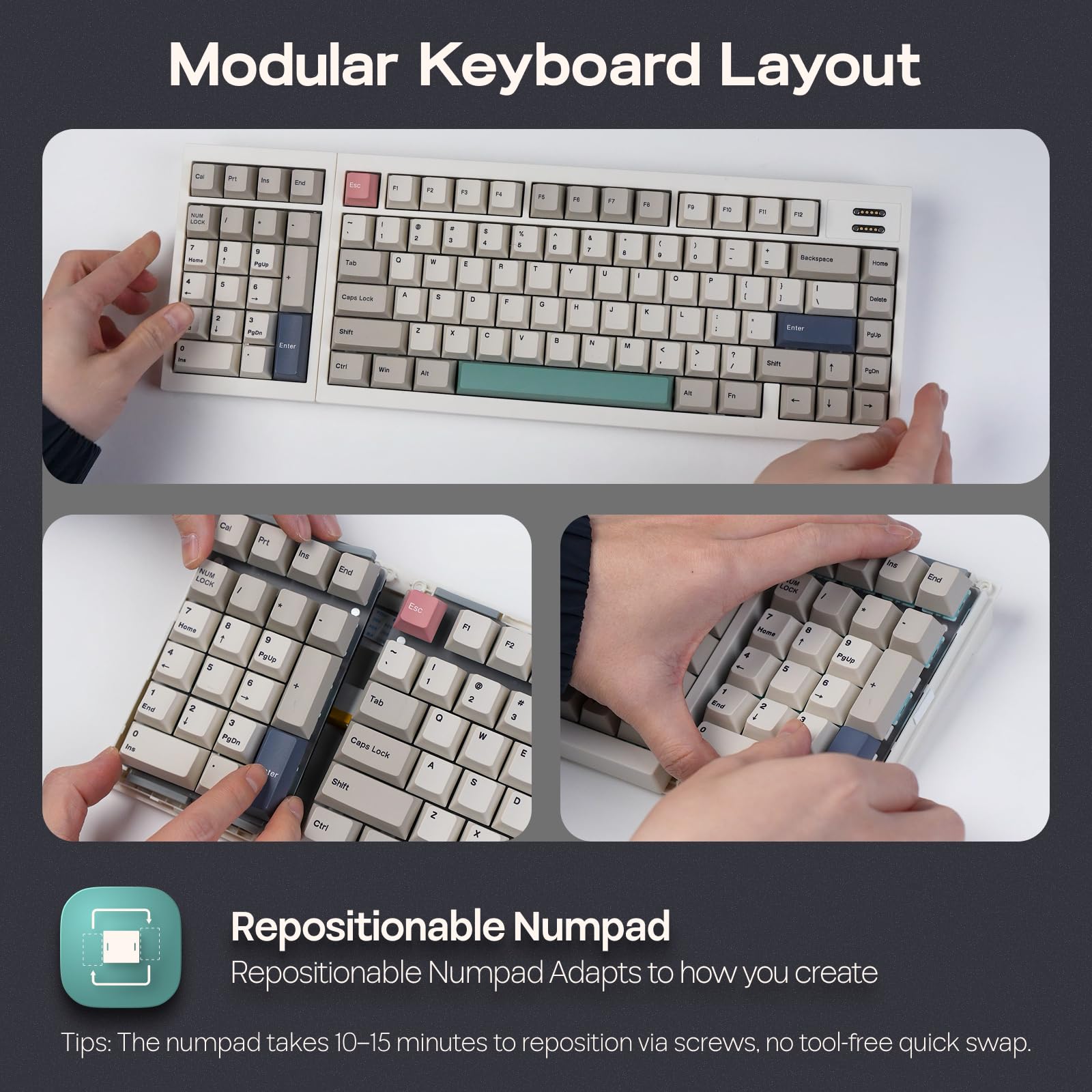 Amazon.com: EPOMAKER RT98 Creative Modular Retro Gaming Keyboard w