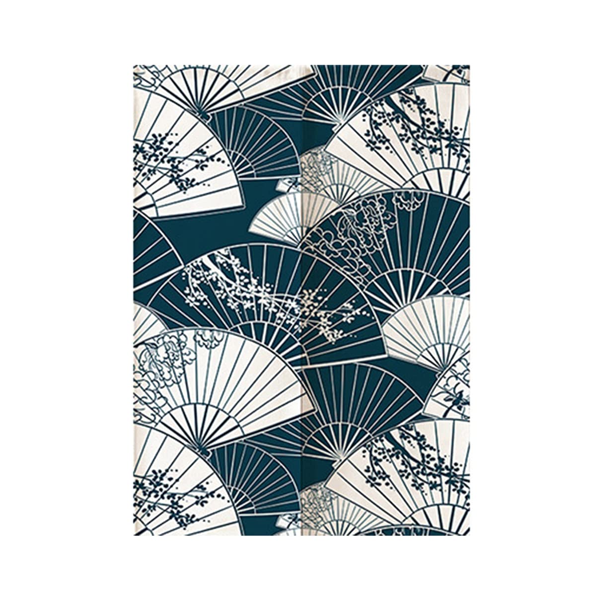 Hiseng Japanese Noren Curtain Long Type Door Tapestry for Home Decoration, Bedroom Kitchen Restaurant Bathroom Doorway, Toilet Partition Hanging Curtain (Pattern fan,80x120cm)
