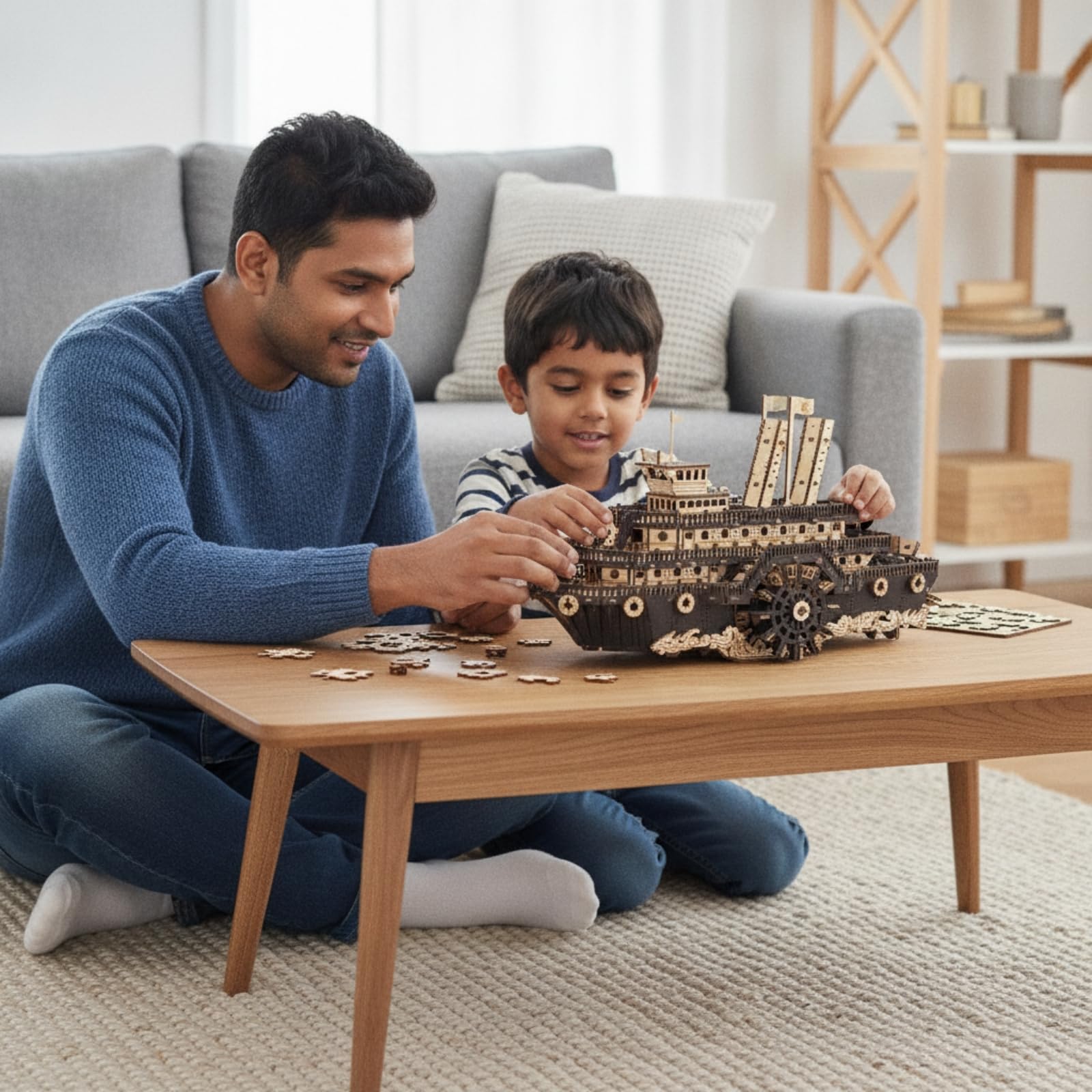 Puzzle Educativo 3D in Legno Cattedrale Gotica Kit Costruzione Mini Edificio Facciata Incisa Finestra a Rosone Materiale Legno Adatto a Adulti Appassionati Studio Domestico Mensola Espositiva