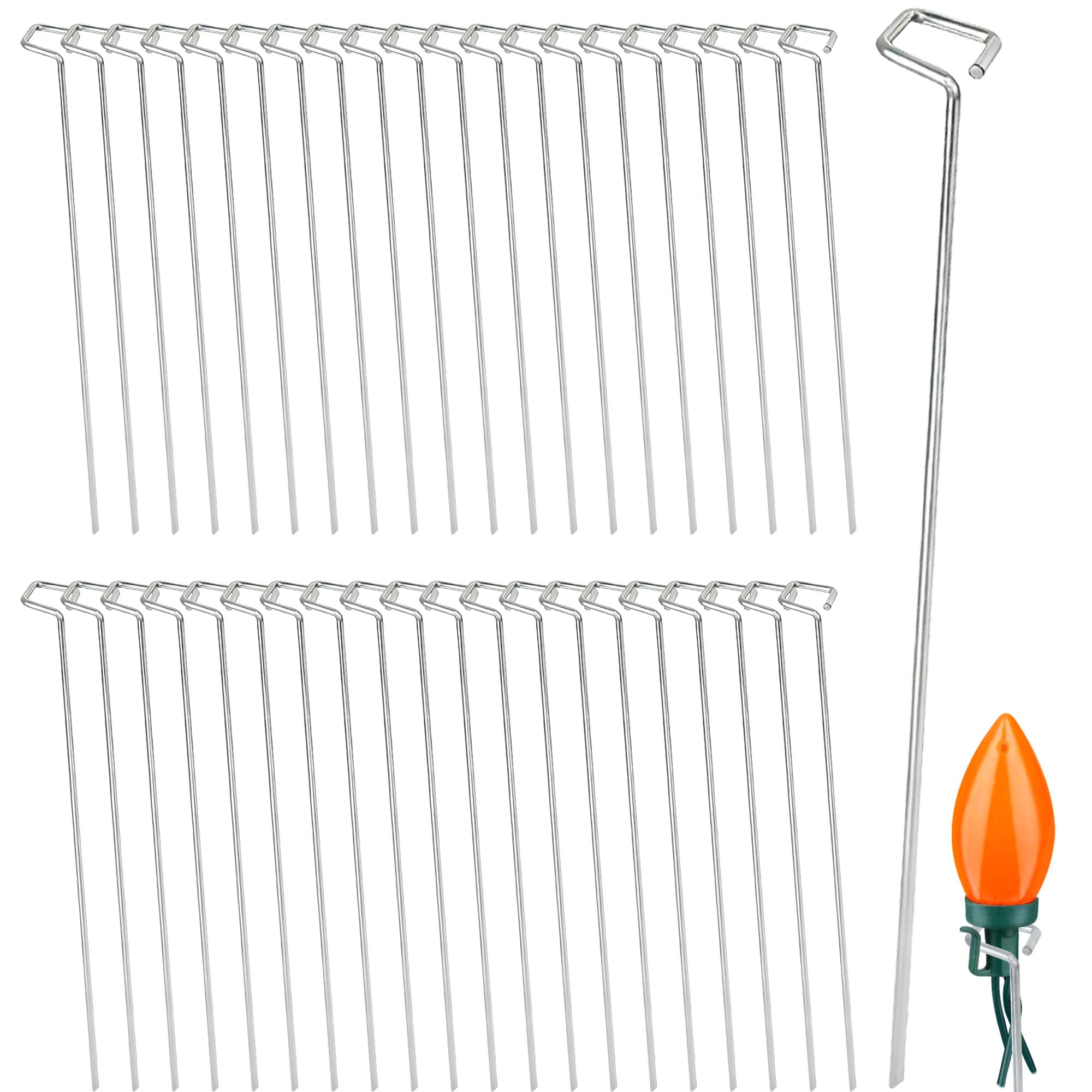 Piquet de lumière de Noël extérieur Bylion 24 cm pour ampoule C7 C9 et pelouse