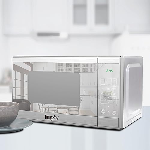 Miniatura 2 de Total Chef Horno microondas compacto para encimera, 1100 W, capacidad de 1.3 pies cúbicos, controles digitales de pantalla táctil, apertura de botón