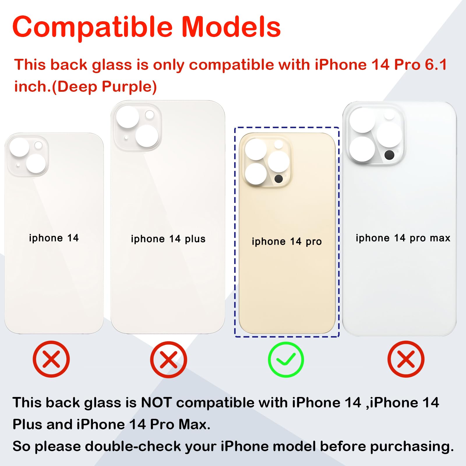 Amazon.co.jp: Phoupair バックガラス 交換用 iPhone 14 Pro 6.1インチ