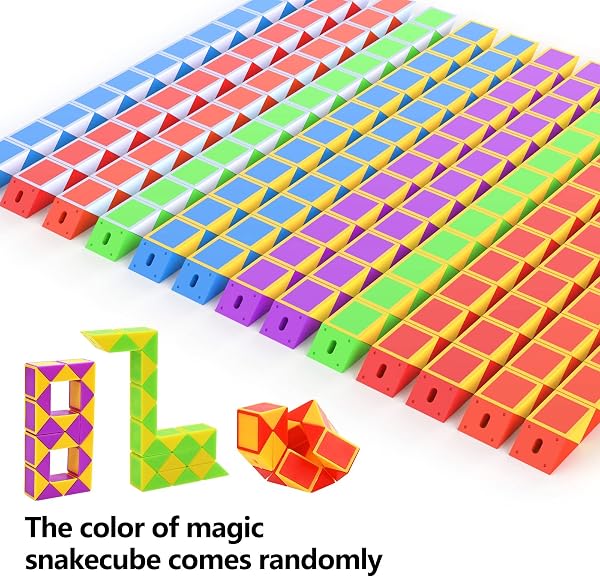 GOLDGE 24 Pack Mini Serpente Magico, 24 Blocchi Giocattolo Twist Cubo Puzzle Gadget Bambini Regalini Fine Festa Compleanno per Ragazzi - 2