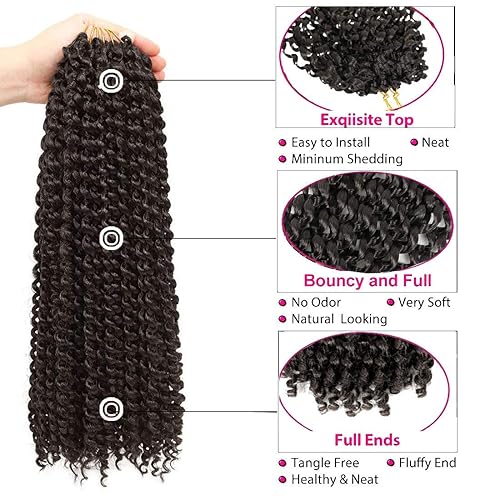 Miniatura 2 de Passion Twist Crochet, pelo de 18 pulgadas, ondulado, trenzado, para ganchillo, pelo largo bohemio extensiones de pelo, rastas