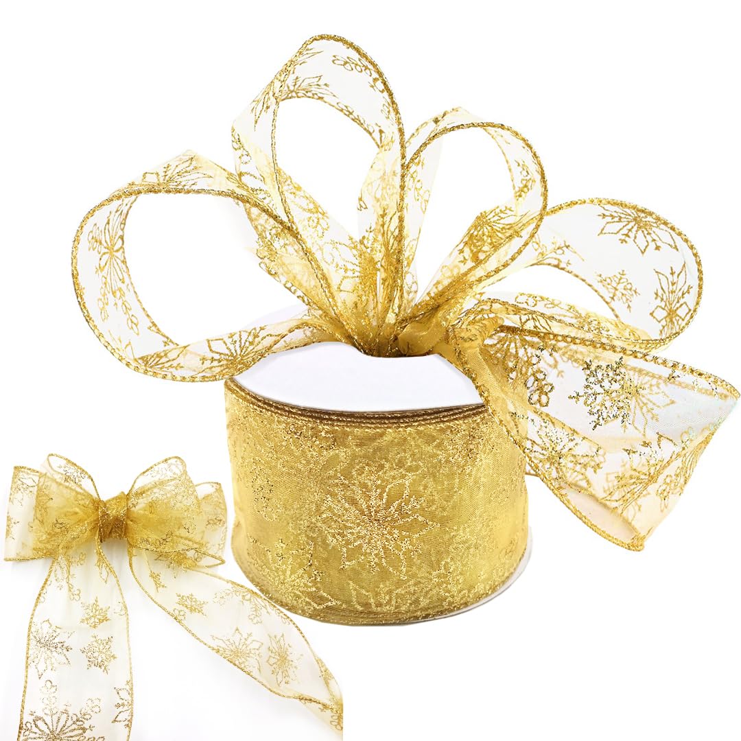 NOCHME Ruban De Noël à Bords Métalliques, Rubans Décoratifs