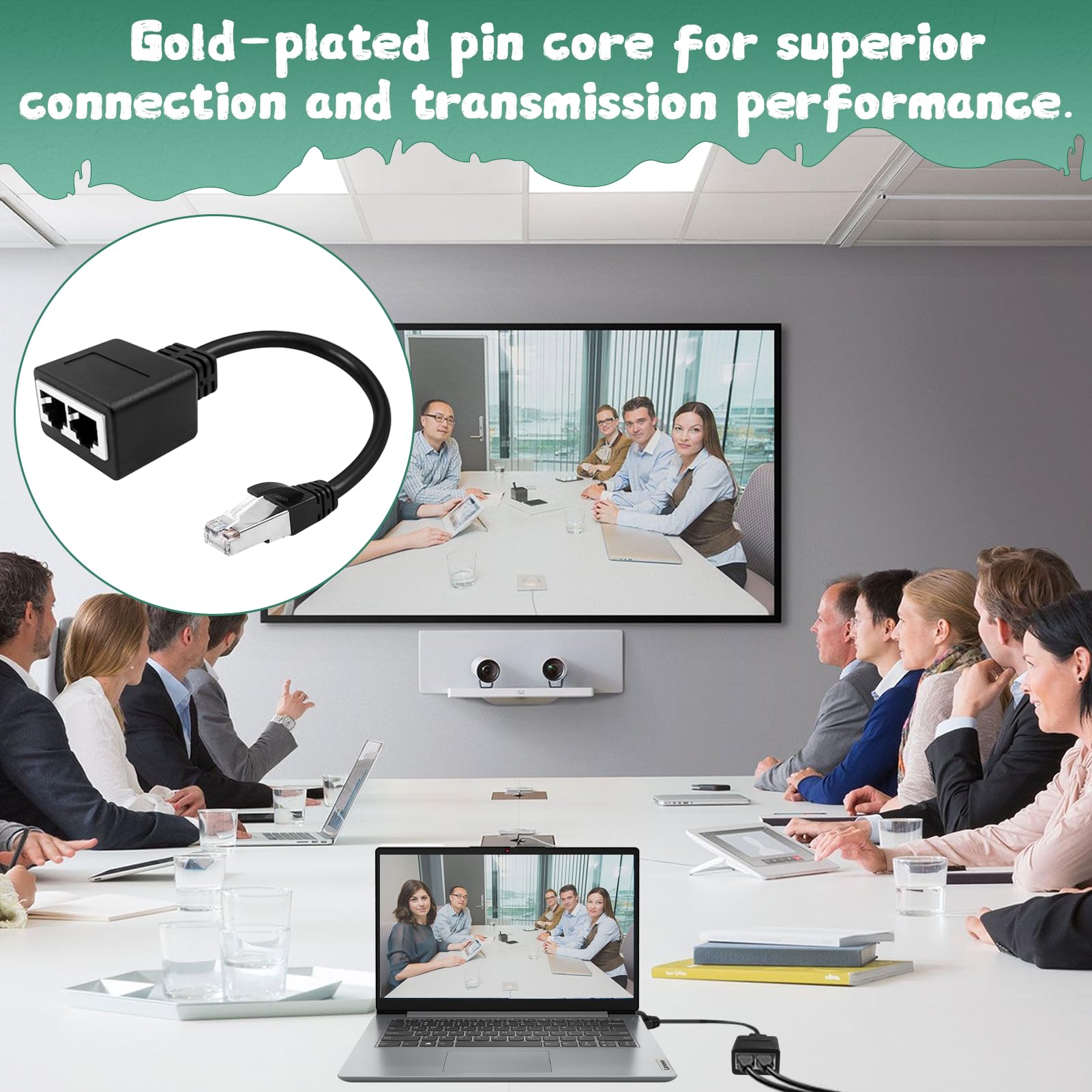 Menibeuty Lot de 2 répartiteurs RJ45 LAN Ethernet Extender 1 vers 2 pour Cat5 Cat5e Cat6 Cat7