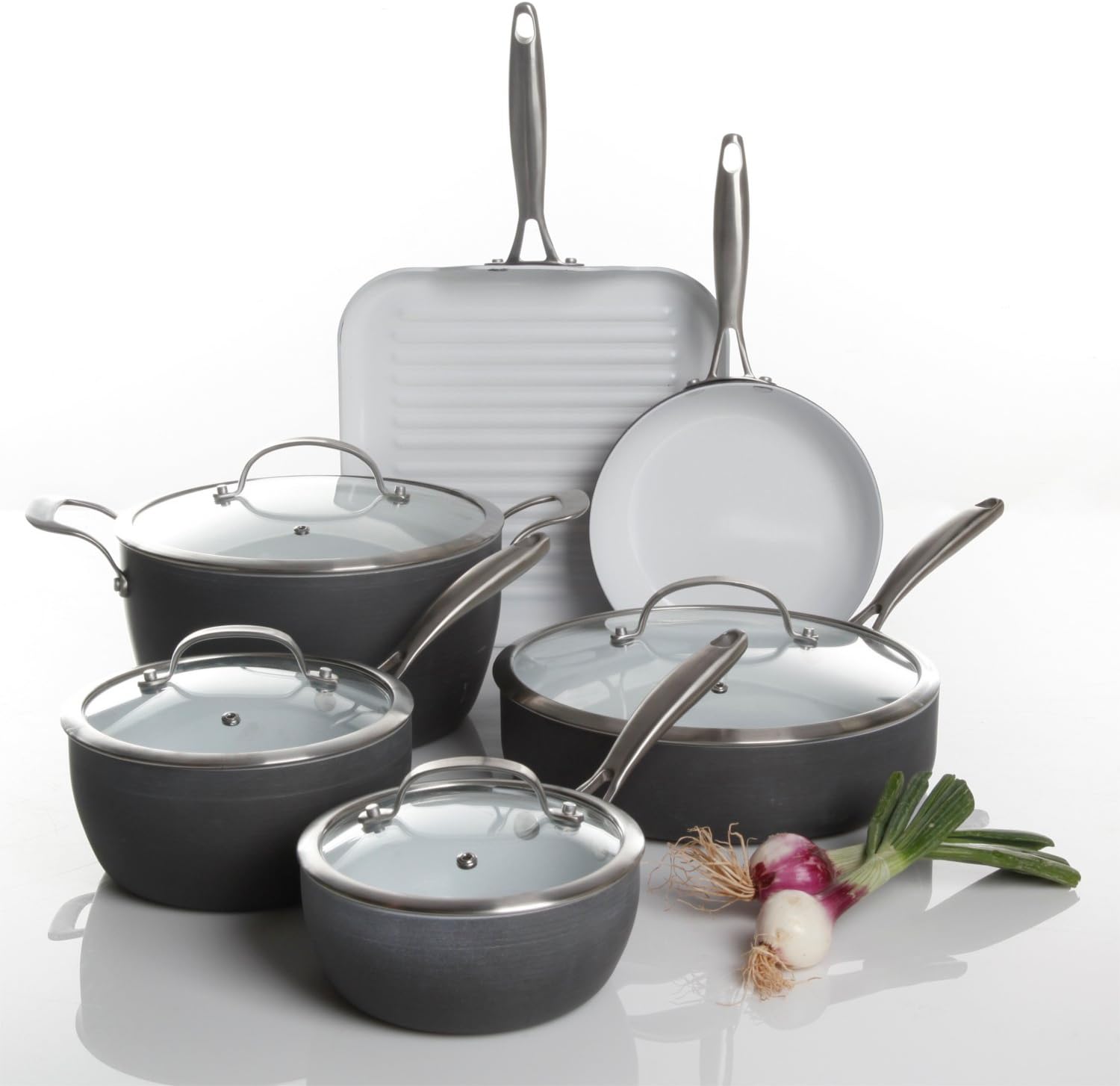 Portage 10-Piece Aluminium Cookware Set, Large, Gray