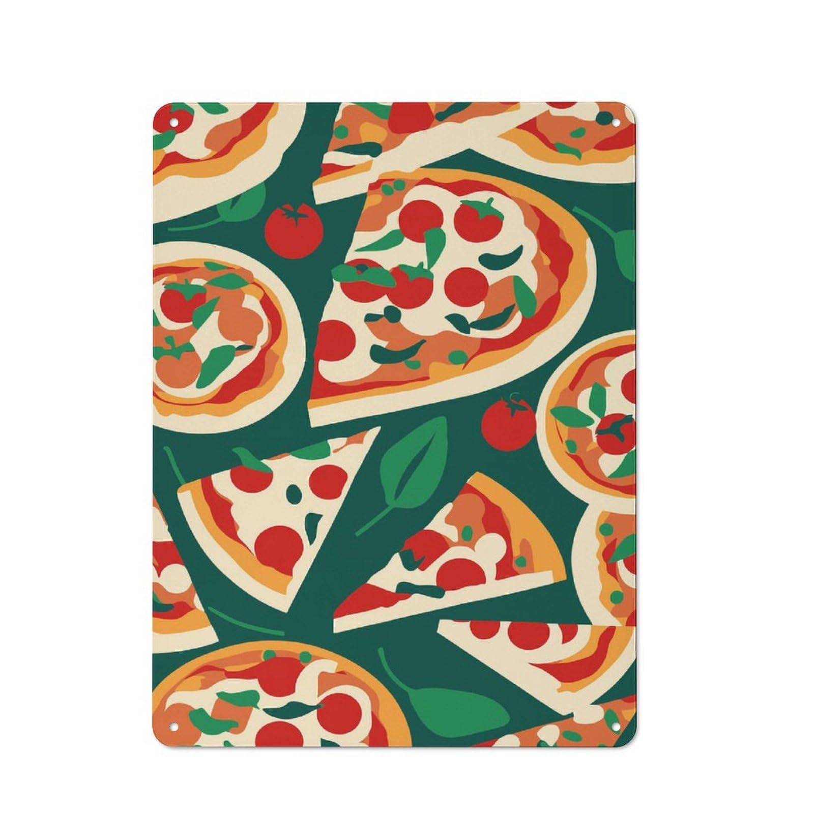 Junmoney Style-22 Pizza Lovers Shop Front Style Metal Wall Decor 40X30cm, Bistro Metal Sign For Takeaway, Bar, Kitchen Or Counter Area