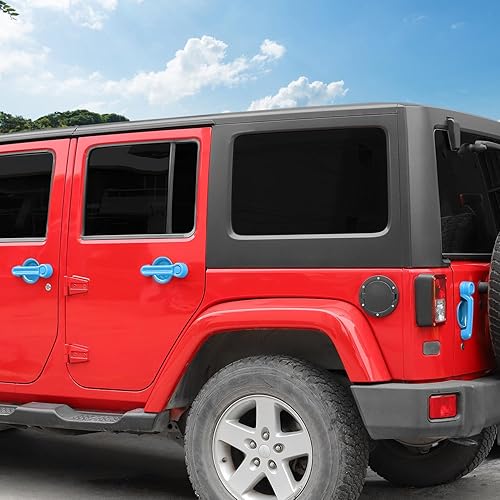 Miniatura 7 de Hoolcar Cubierta exterior para manija de puerta trasera, protector de hueco compatible con Jeep Wrangler JK JKU Sports Sahara Freedom Rubicon