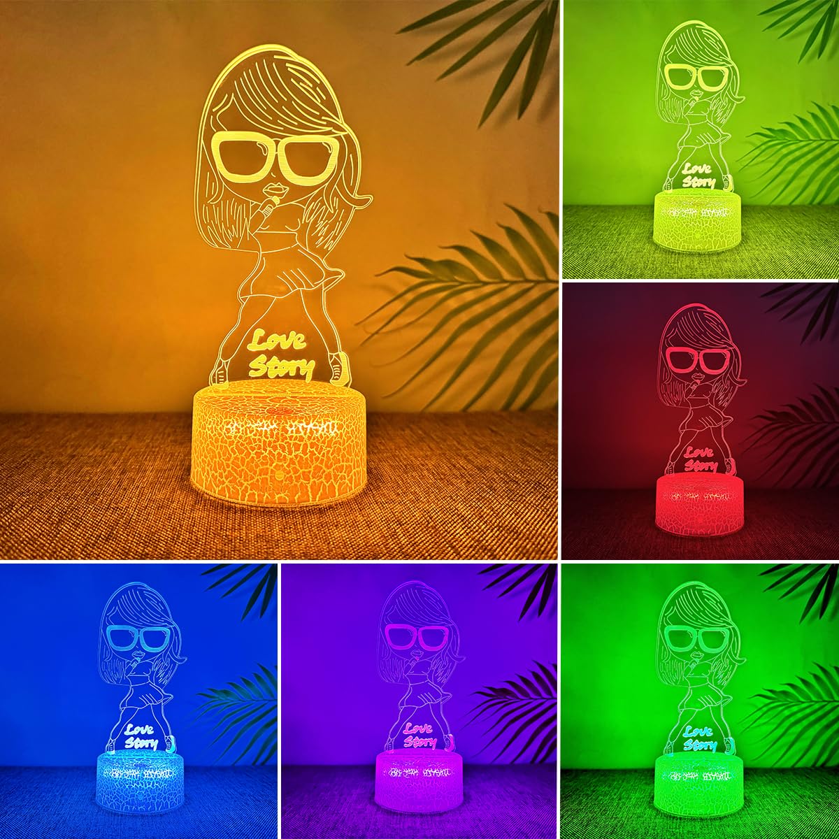 Deluisho Songstress 3D Lamp Illusion LED, 3D Night Light, 16 Colours Smart Touch, Dimmable Visual Stereoscopic Night Light - Image 2