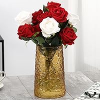 Vista 27 de Jarrón de vidrio transparente para flores, florero para ramo, jarrones de vidrio modernos, jarrones acanalados para sala de estar, dormitorio, mesa