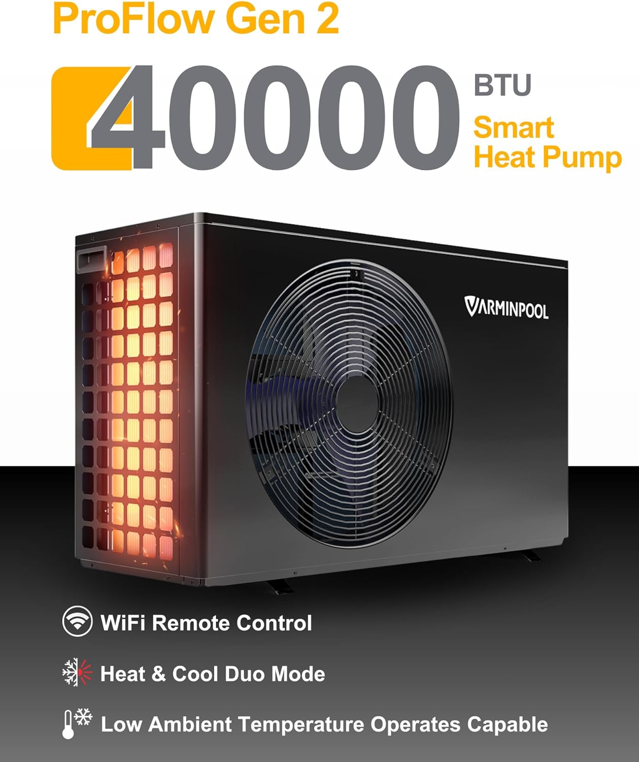 VARMINPOOL ProFlow Gen 2 40000 BTU Smart Heat Pump features