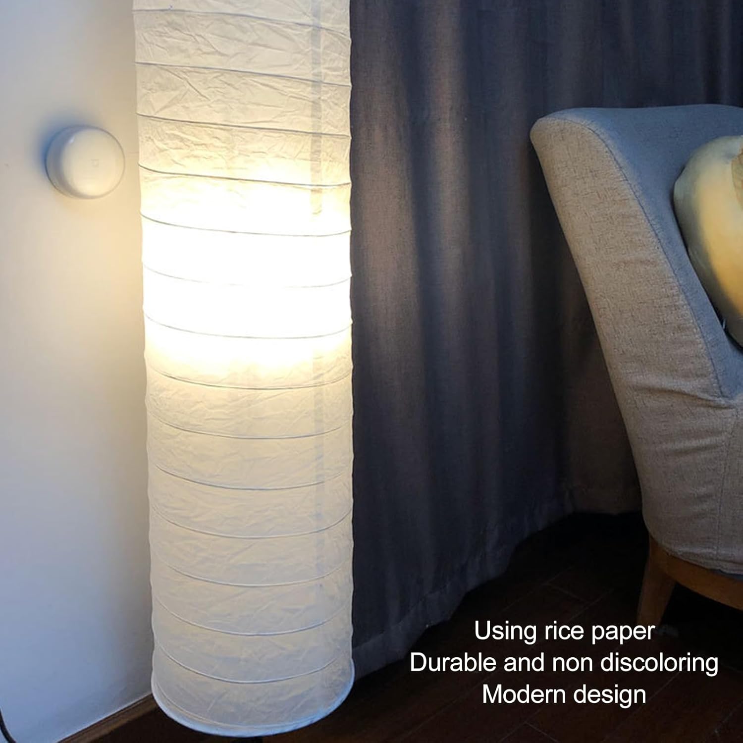 Rice Paper Floor Lamp Shade, Minimalist Standing Lampshade Japanese Paper Floor Light Cover Accessories for Bedroom Floor Light, Floor Lamp Cover for Living Room