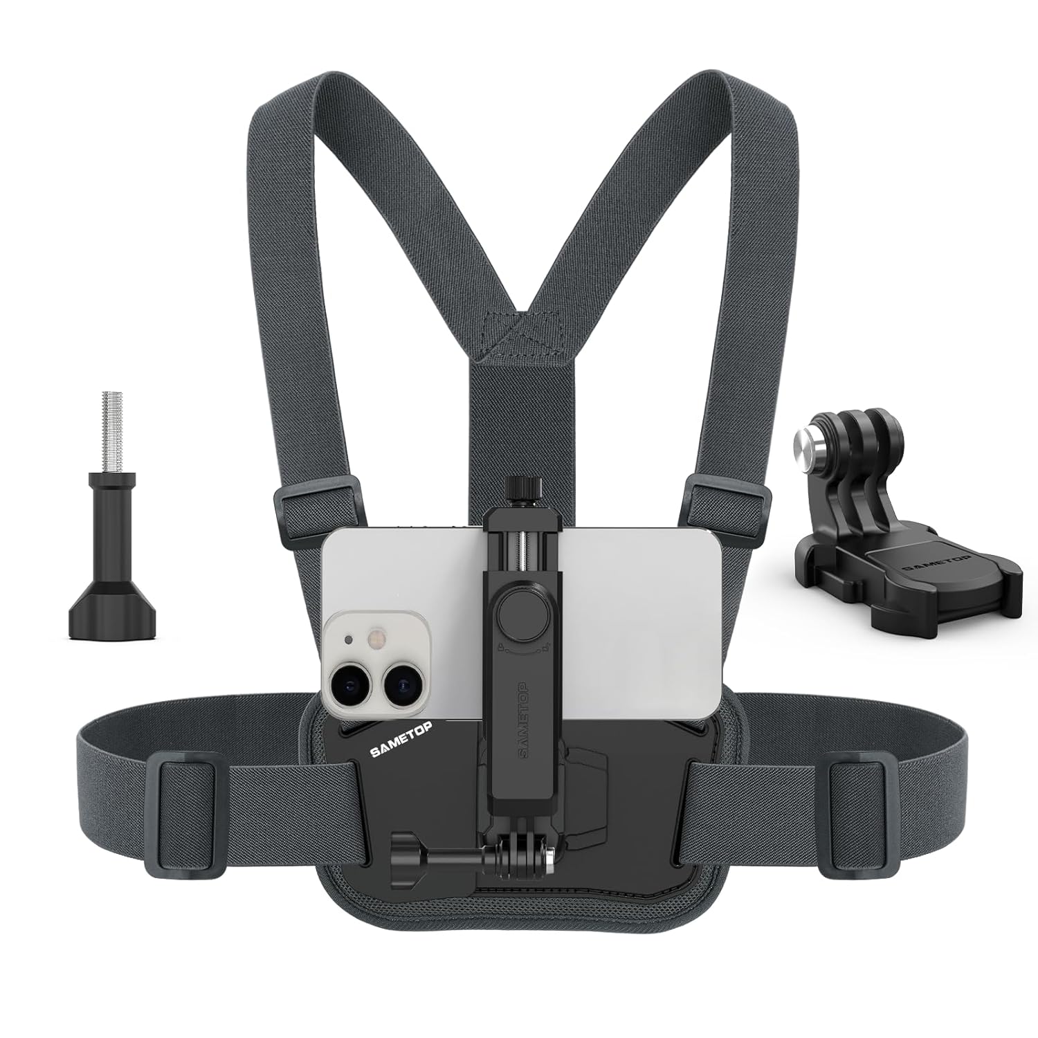 Phone Chest Mount Harness Holder Mobile Phone Strap Clip Compatible with iPhone Samsung GoPro 13 12 11 10