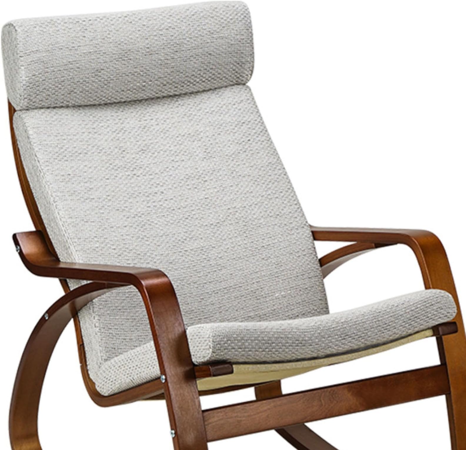 Soft Cotton Cushion for Poang Chair Replacement Cushion with Removable Cover Thick Padded Rocking Chair Cushion Burlap White Ideal for Comfort and Style