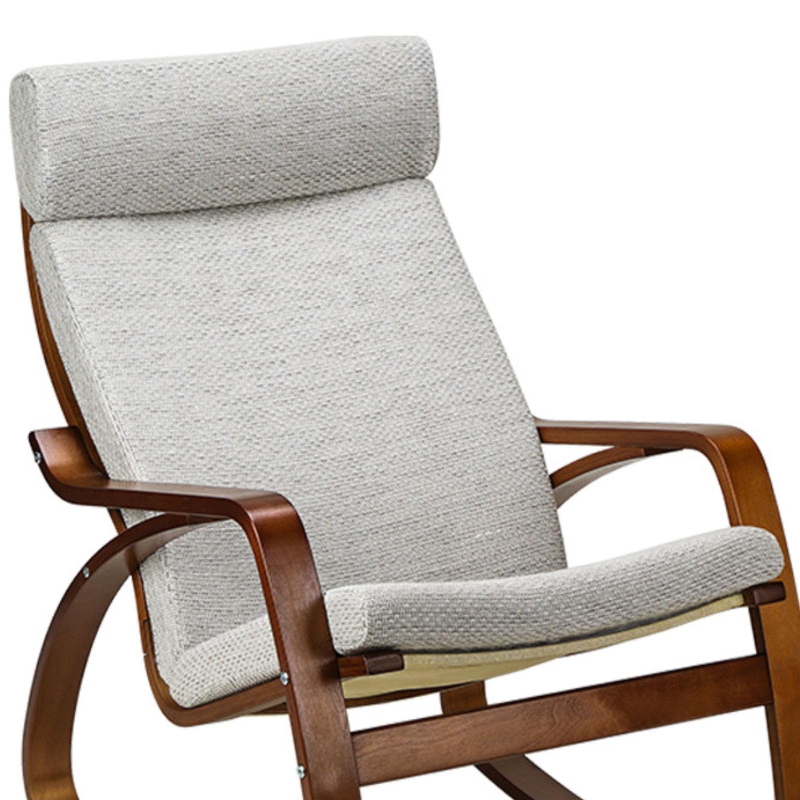 Poang Armchair Cushion, 1 Piece Soft Cushion Replacement with Removable Cotton Cover, Non Slip, Thick Padded, Burlap White
