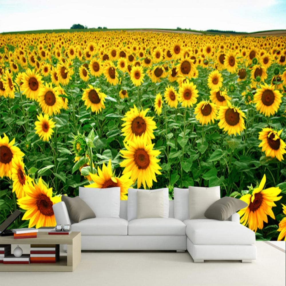 Papel Pintado Mural 3D Flor De La Planta De Girasol Papel Pintado Mural 3D Papel Pintado De Pared Carteles De Pared Pegatina De Pared Borde Autoadhesivo Ladrillo Baño Dormitori 200(ancho)x150(alto) cm