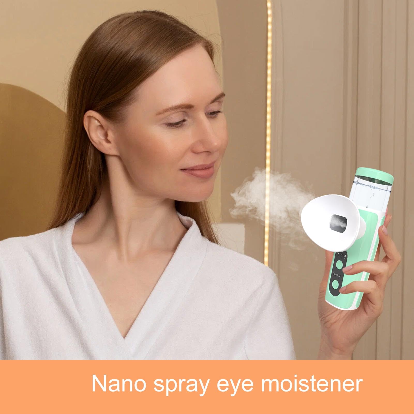Nano Face Mist Sprühgerät - Dampftherapie für trockene Augen | 3 Temperaturen Augendampf für trockene Augen | Nano Luftbefeuchter für trockene Augen | Tragbares Gerät: