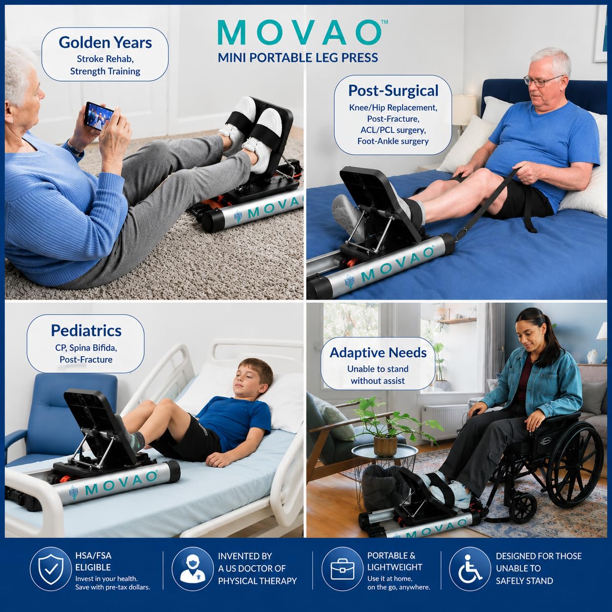 Mini in-Bed Leg Press for Rehab | US Doctor Invented for Stroke, Post-Surgery & Limited Mobility | Use in Bed, Chair or Wheelchair | 6 Resistance Levels | Portable 9 lb PT Equipment — Amazon image 6