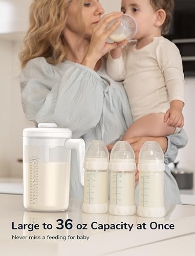 Miniatura 7 de Jarra de fórmula eléctrica, jarra de mezcla de fórmula para bebés de 36 onzas, mezclador automático de fórmula para bebés, jarra de leche materna