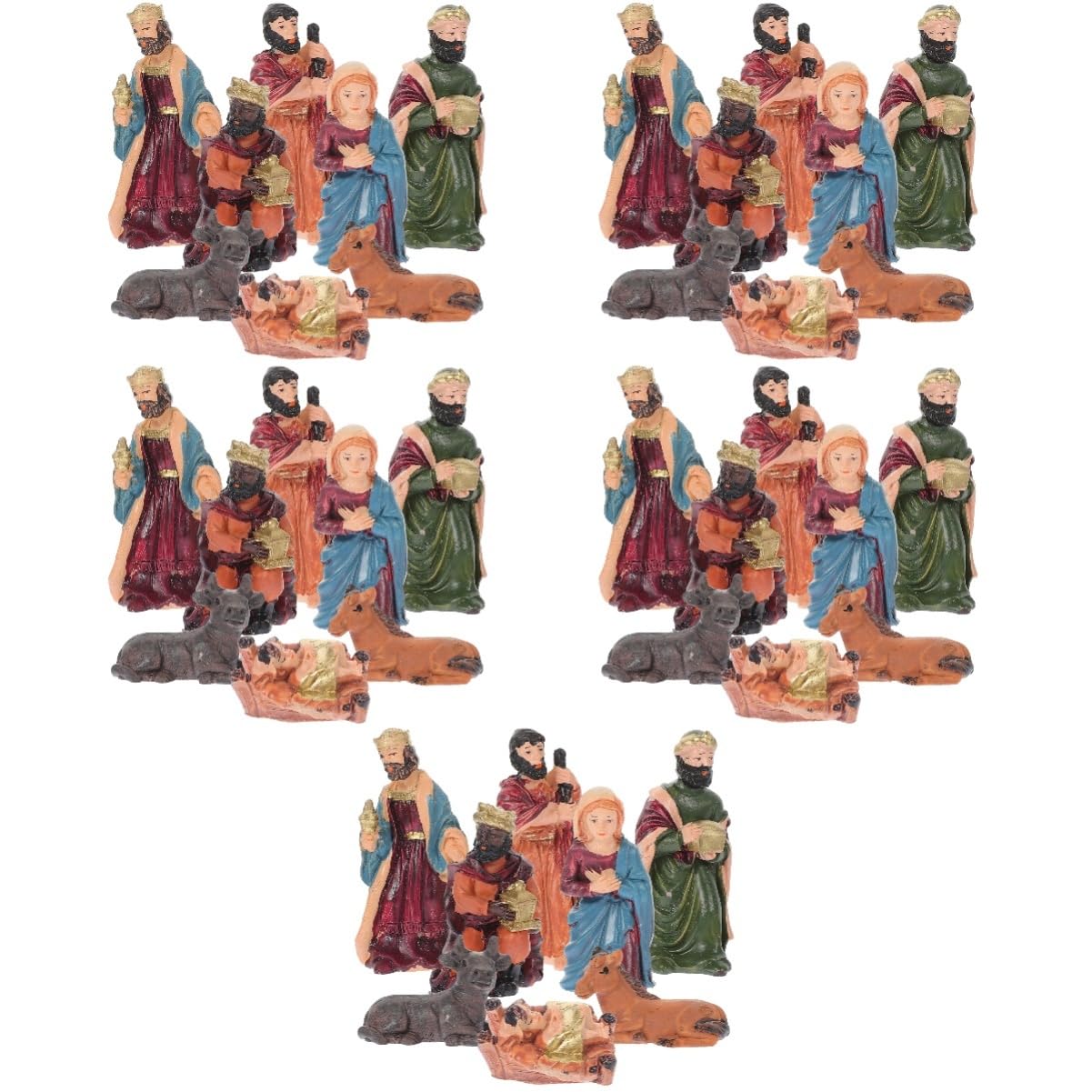 Zerodeko 5ensembles Figurines De Crèche De Noël Décoration De Noël Statue du Jésus La Mangeoire Idéale pour Décorer La Maison Bureau
