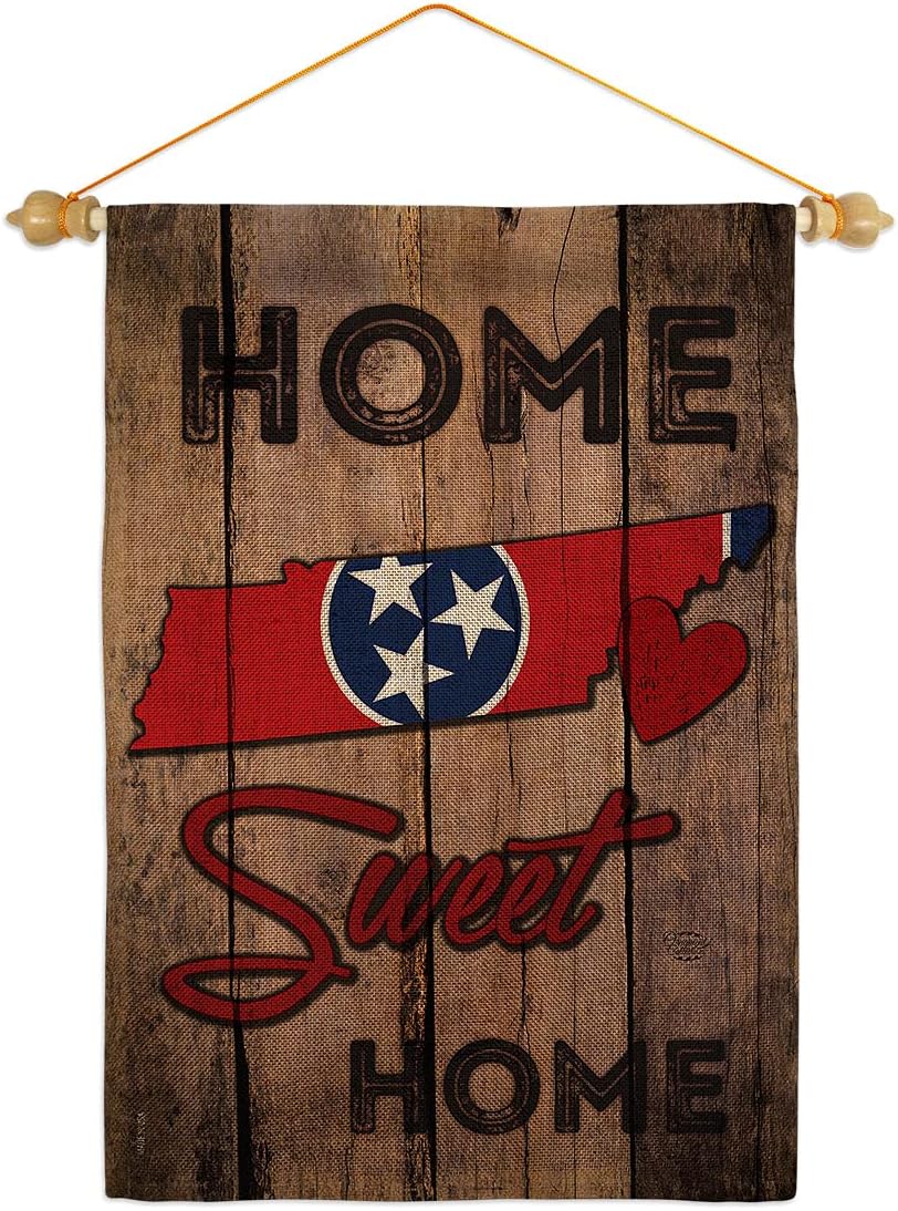 State Tennessee Home Sweet Garden Flag Set Wall Hanger Americana States USA American Territories Republic Country Particular Area Small Gift Yard House Banner Made In 13 X 18.5