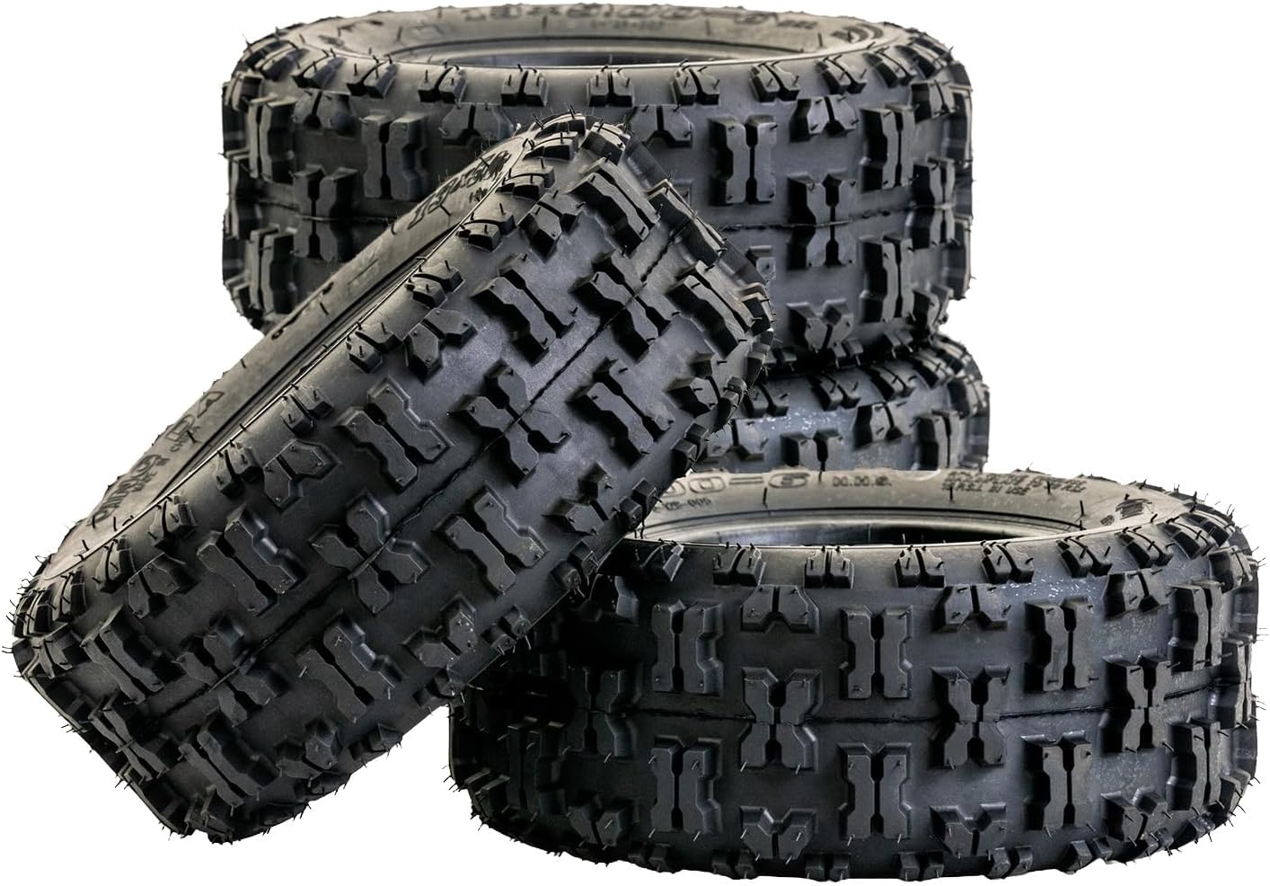 AlveyTech 13x5.00-6 Tire with Q129 Knobby Tread for ATV, Go-Kart, & Dune Buggy (Set of 4) - Replacement Tubeless Pneumatic Tires for Quad, 4-Wheeler, & Mini Bike like Monster Moto, TaoTao, & Coleman