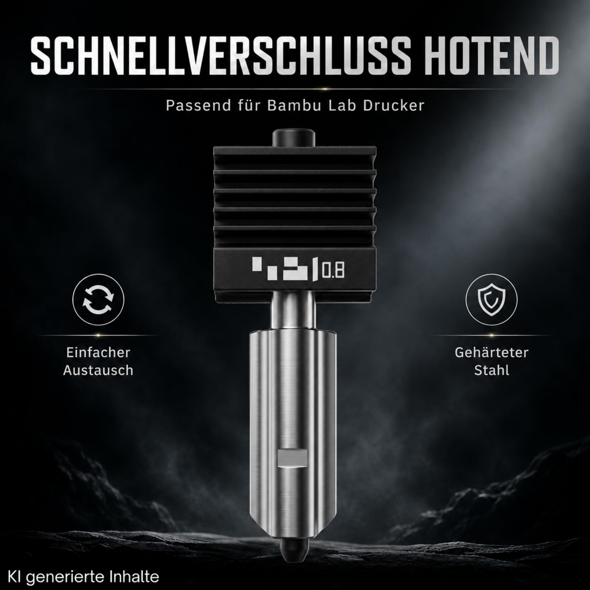 TronicXL Zestaw 4 x Hotend P2S H2S H2D z dyszą pasującą do drukarki 3D Bambu Lab Dysza drukująca Hot End 0,2 mm 0,4 mm 0,6 mm 0,8 mm