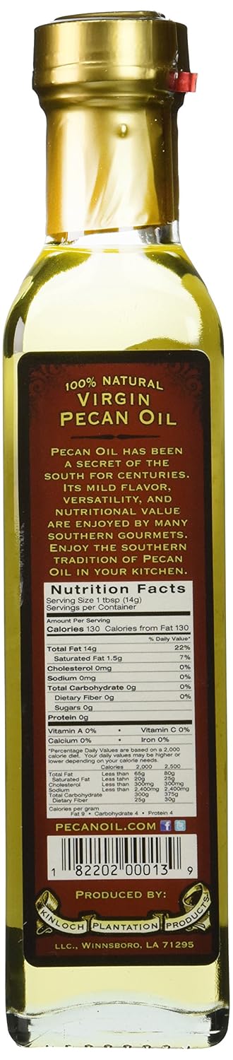Kinloch Plantation Products Pecan Oil,Two (2) 250 ML Bottles