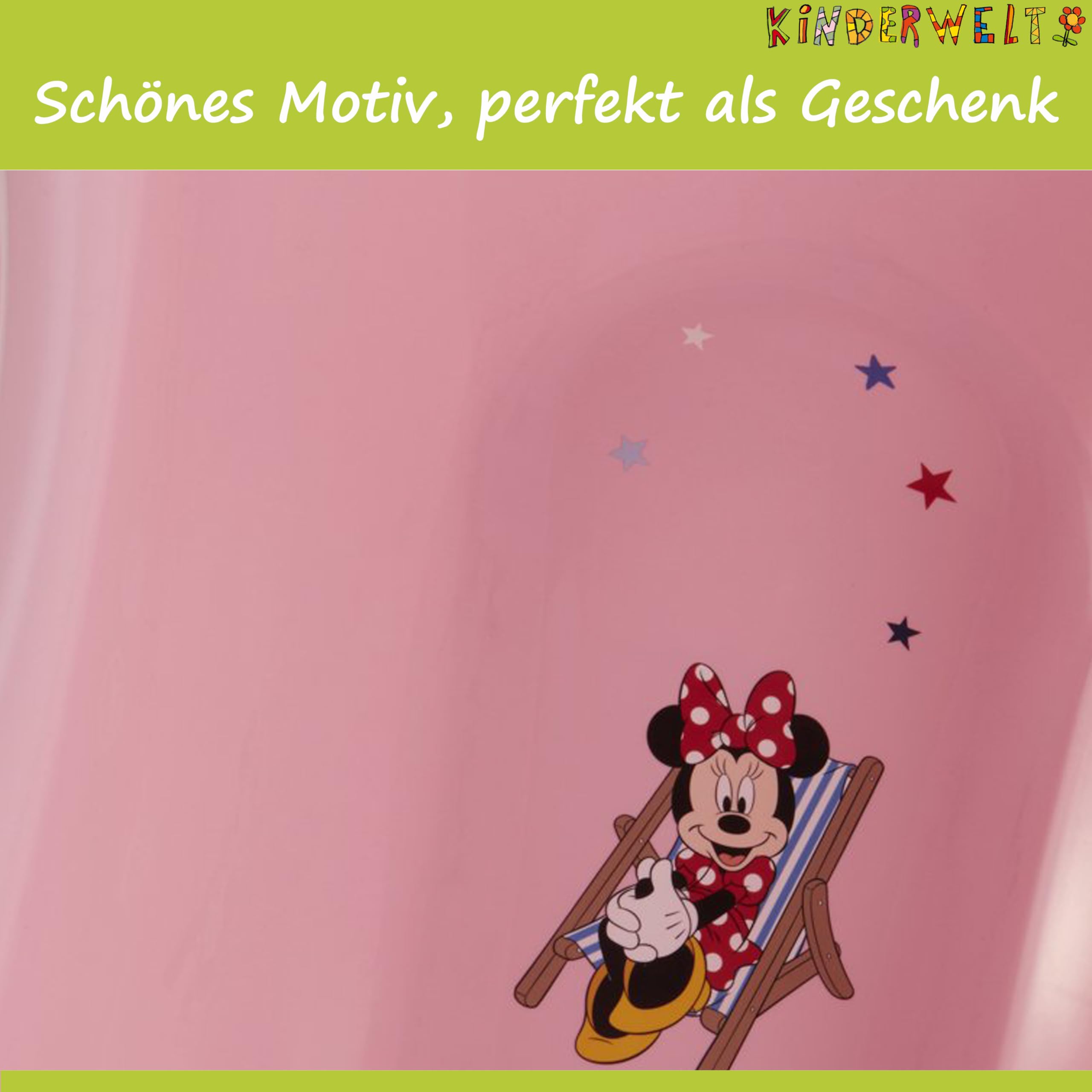 KiNDERWELT Babywanne 84 cm - Baby Badewanne mit Disney Minni Maus Motiv - BPA-Frei - Wanne zum Baden für Babys und Neugeborene - rosa