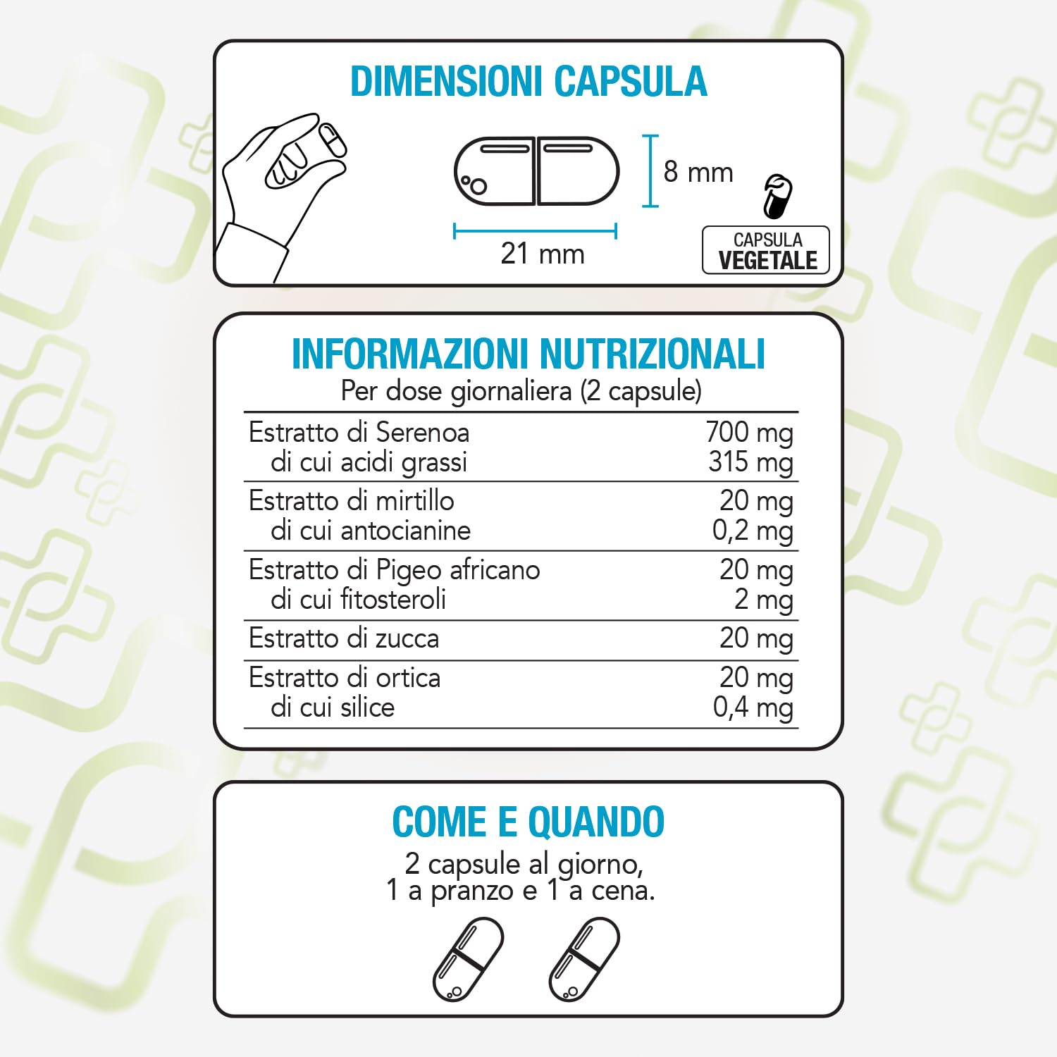 Serenoa Repens Prostata Integratore 700mg PiùLife, 2 al giorno, Saw Palmetto con Pygeum Africanum, Zucca e Ortica, Benessere Delle Vie Urinarie Uomo, Estratto Di Mirtillo Antiossidante, 180 Capsule