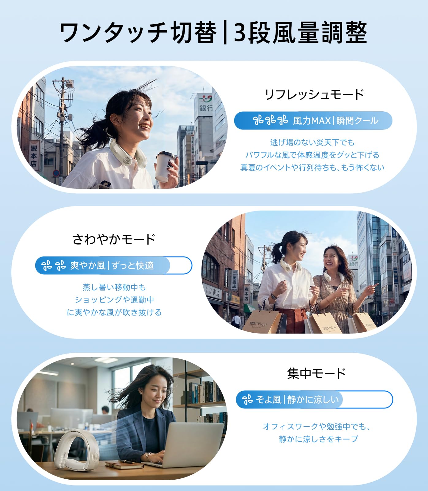 Amazon | TORRAS ネッククーラー 3面大風量 外出時の暑さ対策に 軽量