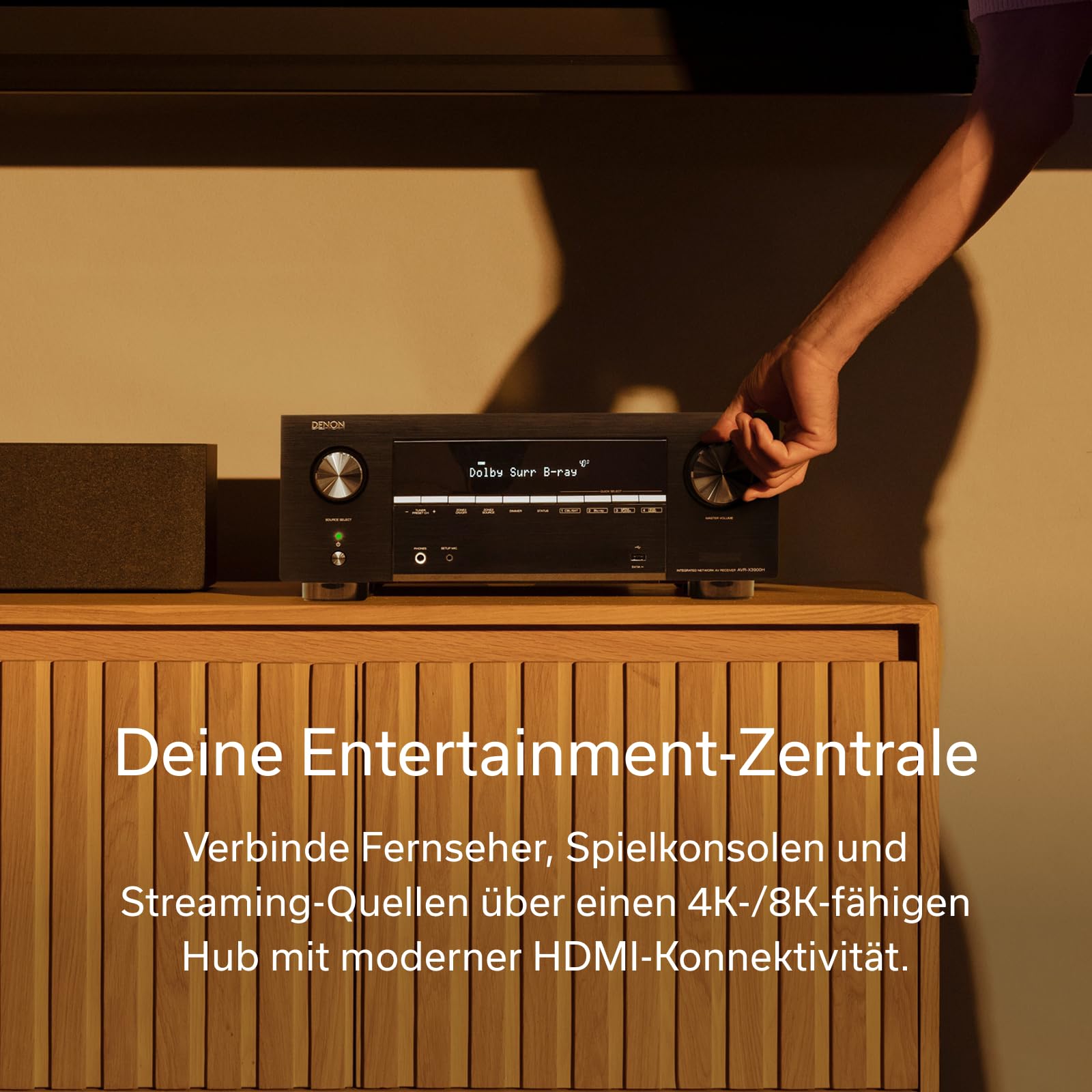 Denon AVC-X3900H 9.4-Kanal AV-Receiver, HiFi Verstärker mit Dolby Atmos, DTS:X, AURO-3D, IMAX Enhanced, 6X HDMI 2.1 (8K) Eingängen und 2 Ausgängen, Bluetooth, WLAN, AirPlay 2, HEOS Multiroom