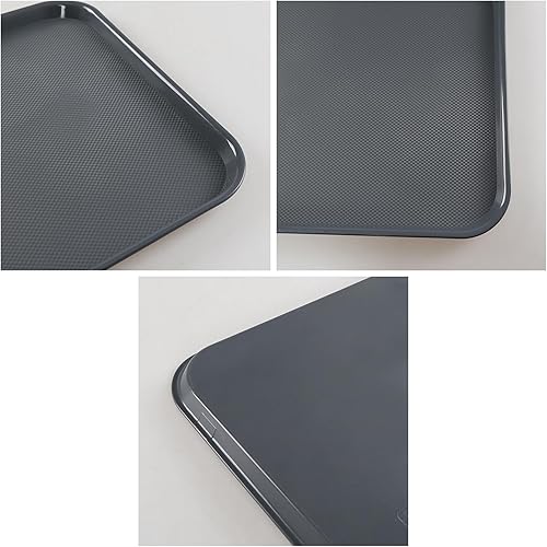 Miniatura 3 de Bandejas de plástico grandes grises, bandejas multiusos para botas, 25.23 x 17.59 pulgadas, 6 paquetes