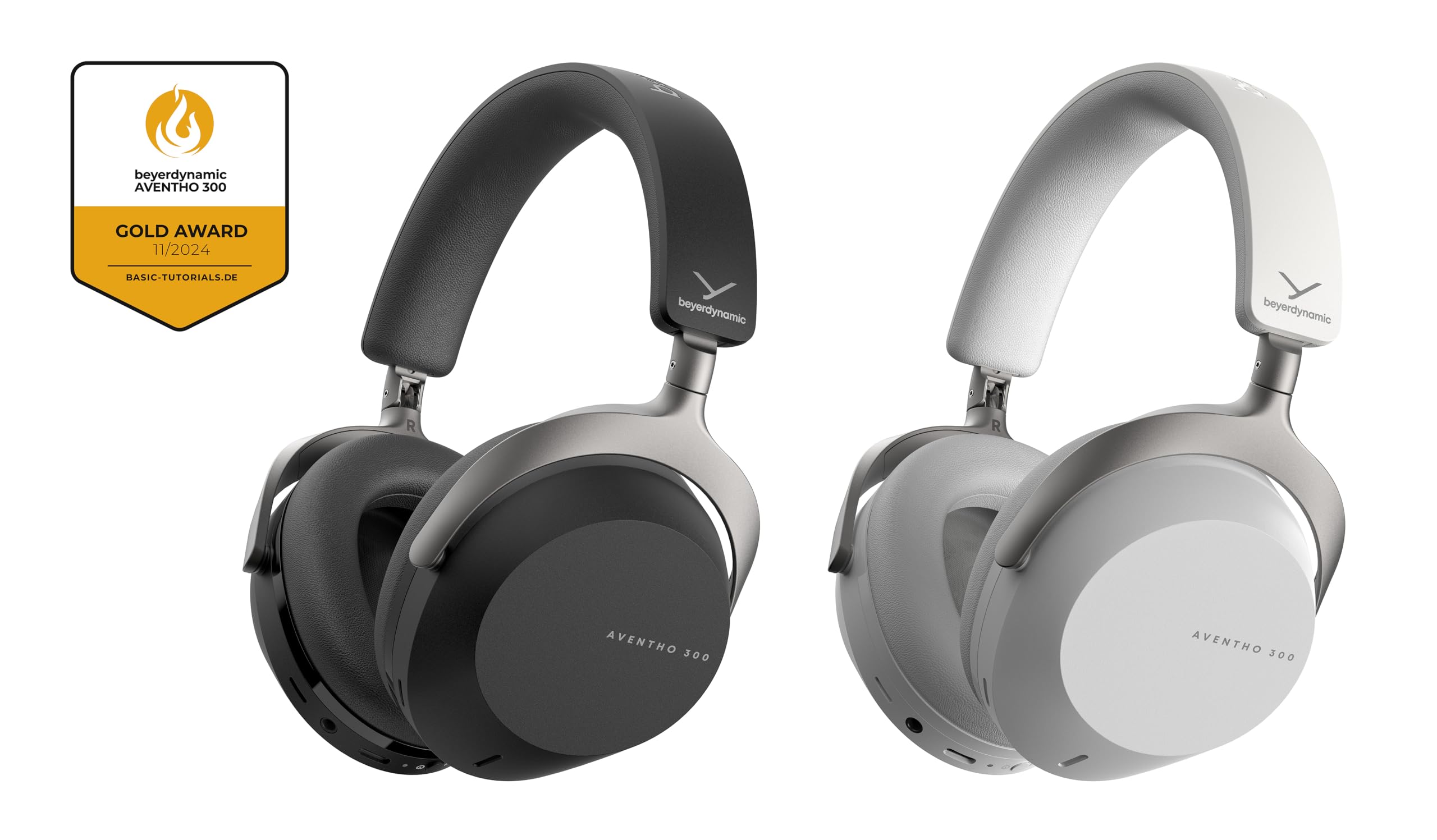 beyerdynamic AVENTHO 300 Cuffie senza fili con cancellazione del rumore - 50 ore di durata della batteria, Bluetooth® 5.4, con STELLAR.45, in nero - nuovo aggiornamento disponibile tramite app