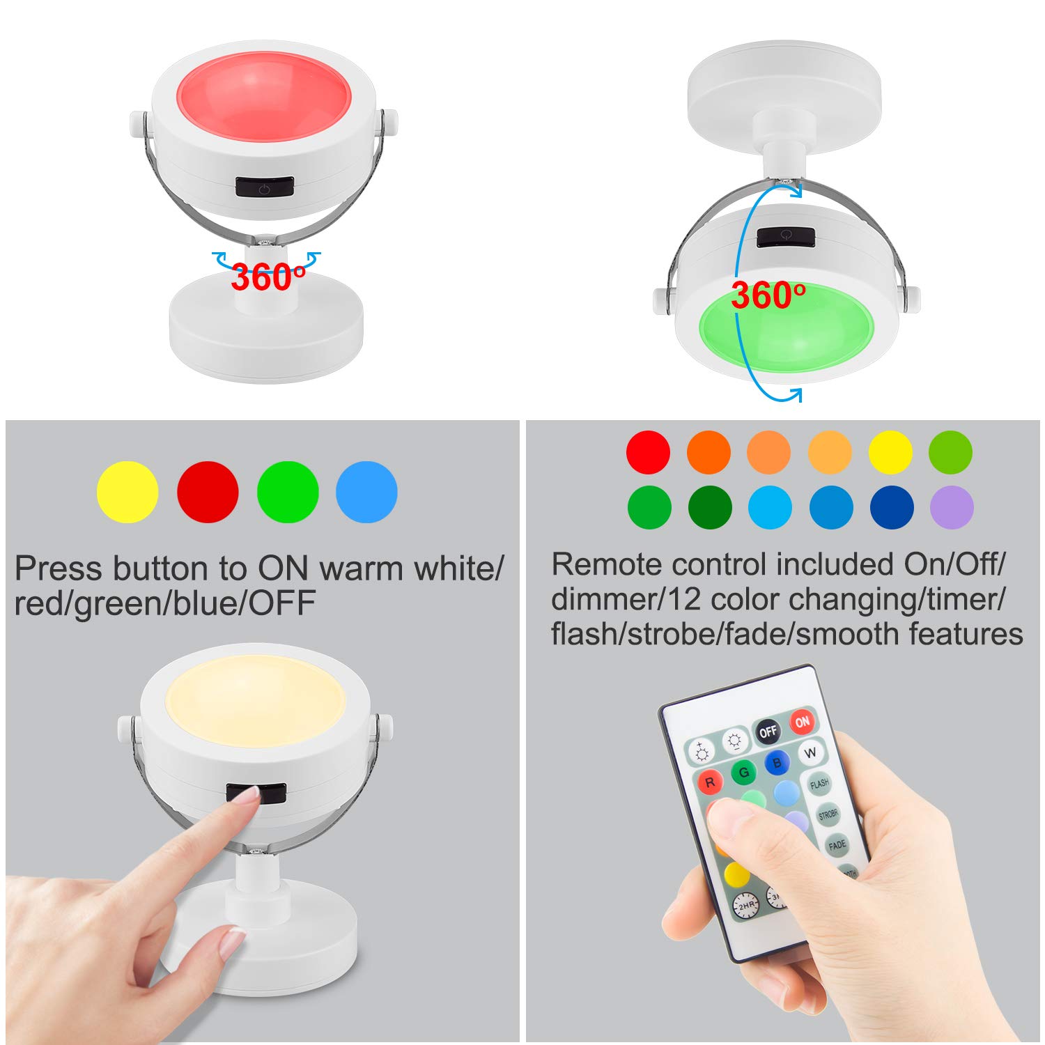 Amazon.co.jp : LUXSWAY アクセントライト 屋内スポットライト 360
