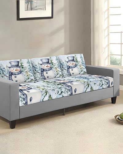 Miniatura 2 de Fundas de cojín para sofá, diseño de muñeco de nieve de Navidad, funda elástica para sofá con parte inferior elástica, diseño de árbol de Navidad