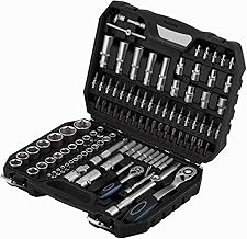 Conjunto de chave de catraca, material de aço cromo vanádio de alta resistência 108 peças Kit de chave de catraca Conjunto de soquete de acionamento Conjunto de chave de catraca para