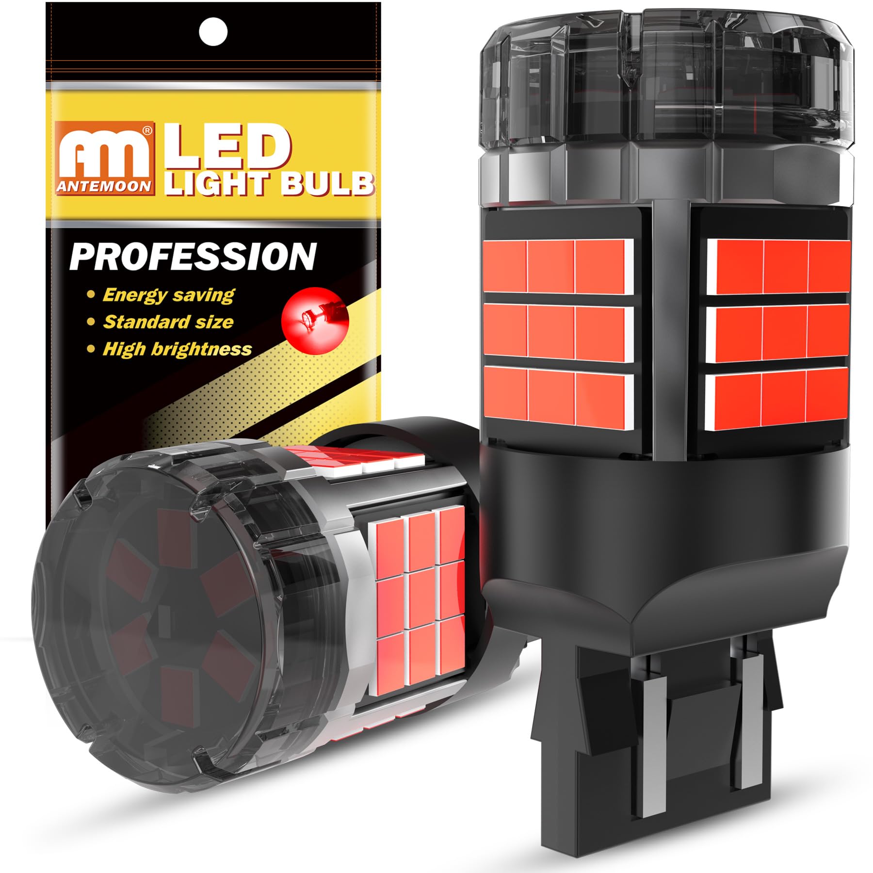 W21/5W 7443 T20 Bombillas LED Canbus Sin Errores Super Brillante 5000LM Rojo 12V 24V 7440 7441 7444 para Luz de Marcha Atrás Luz de Freno Luz de Giro Luces Traseras, 2 Piezas