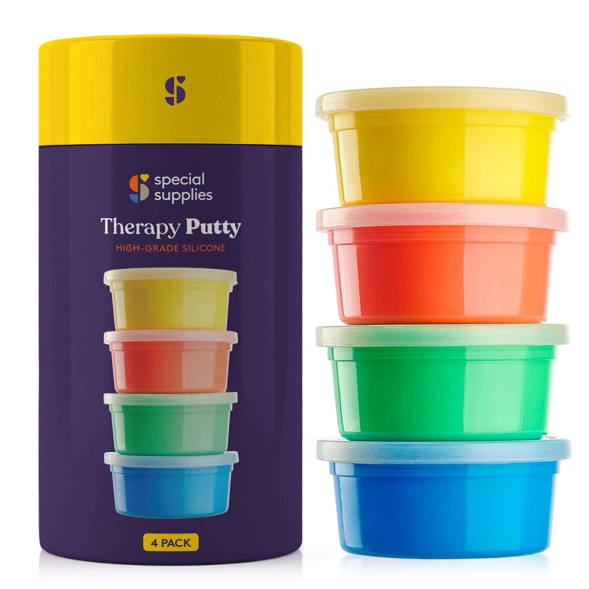 Special Supplies Therapy Putty for Teens and Adults - Resistive Hand Exercise Stress Relief Therapy Putty Kit, Set of 4 Strengths, Three Ounces of Each Putty (Primary Colors) — Amazon image 9