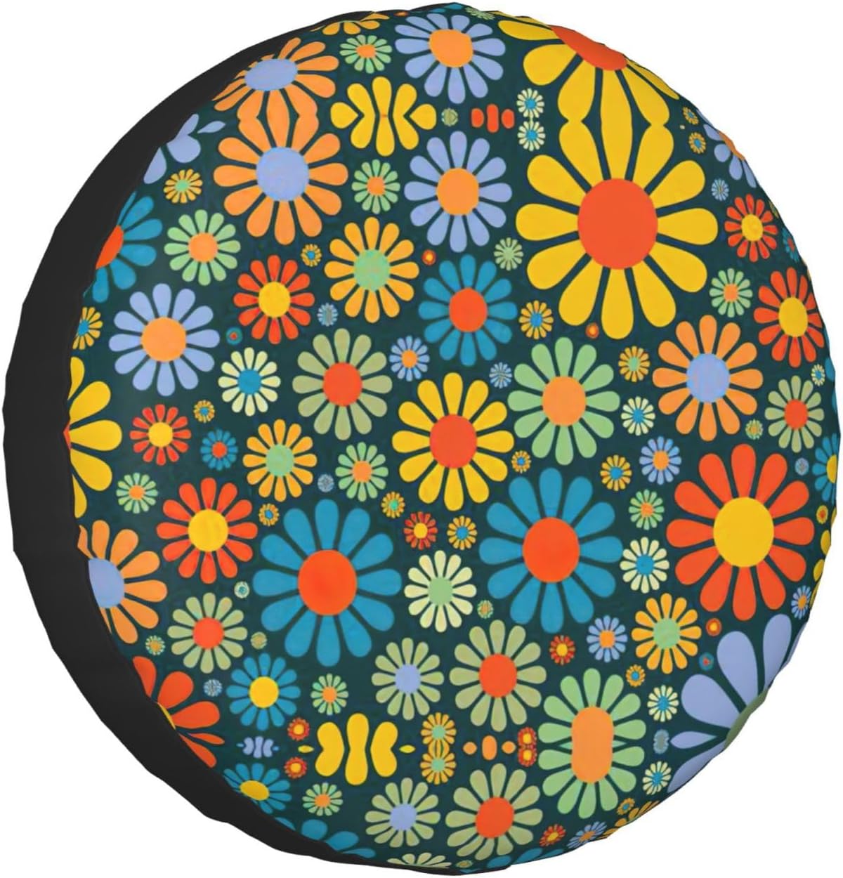 Hippie Pattern Print Tire Cover Universal Spare Wheel for Trailer Rv SUV Truck Camper Travel Accessories