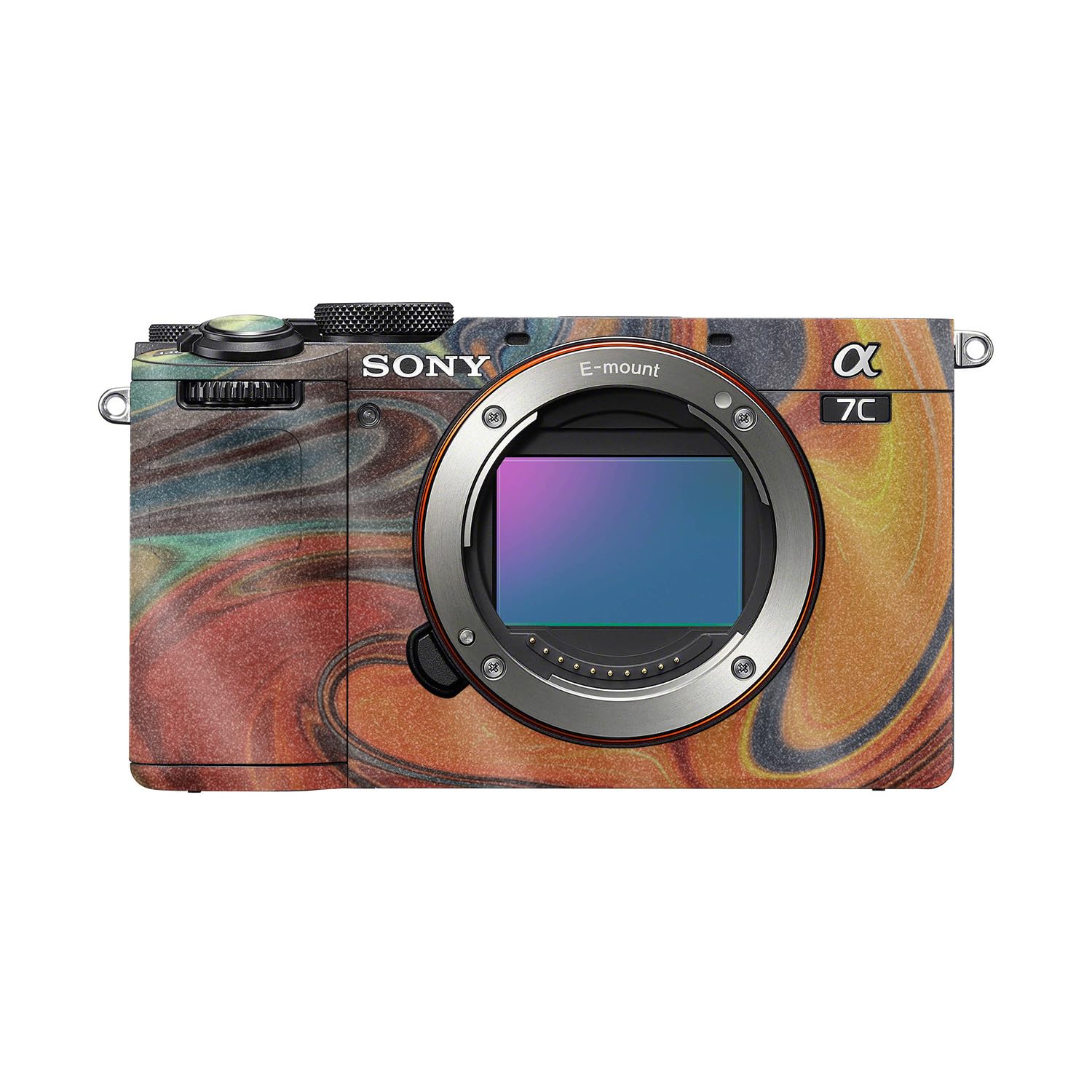 Glossy Glitter Camera Skin Compatible with Sony A7C Mark II (2023) - Lava Water - Premium 3M Vinyl Protective Wrap Decal Cover - Easy to Apply | Crafted in the USA by MightySkins