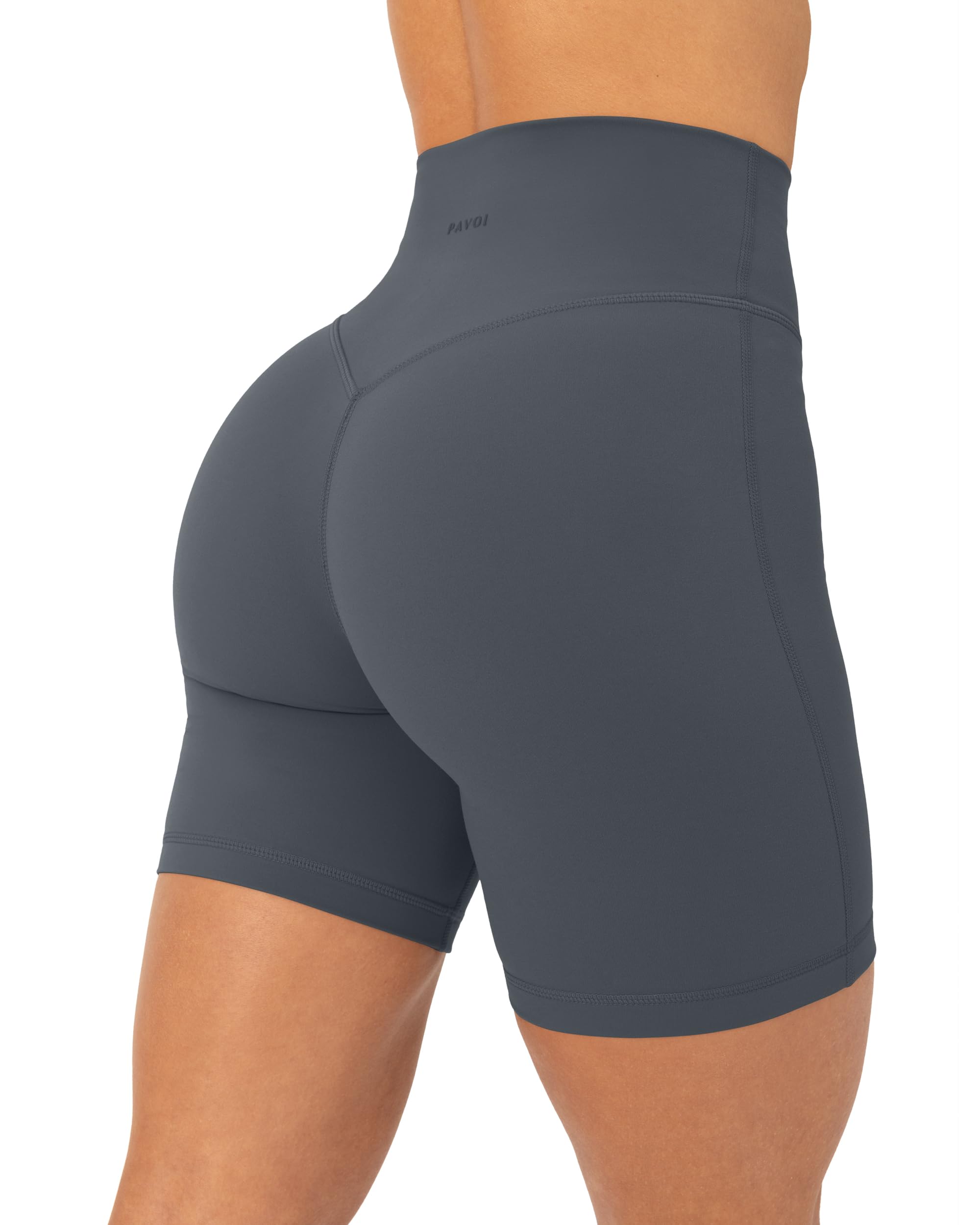PAVOI ACTIVE Yoga Shorts for Women High Waisted Gym Shorts Buttery Soft Biker Workout Shorts 4" & 6" Compression Fit