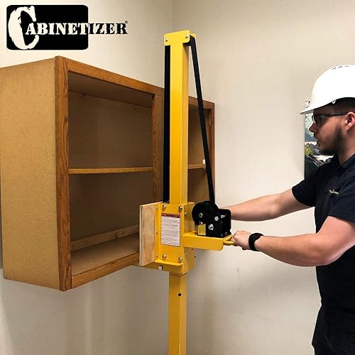 Miniatura 3 de CABINETIZER Elevador de gabinete modelo 76, 6' 300 libras, instalación de gabinete, fácil elevación, montaje de TV, cabrestante de freno,